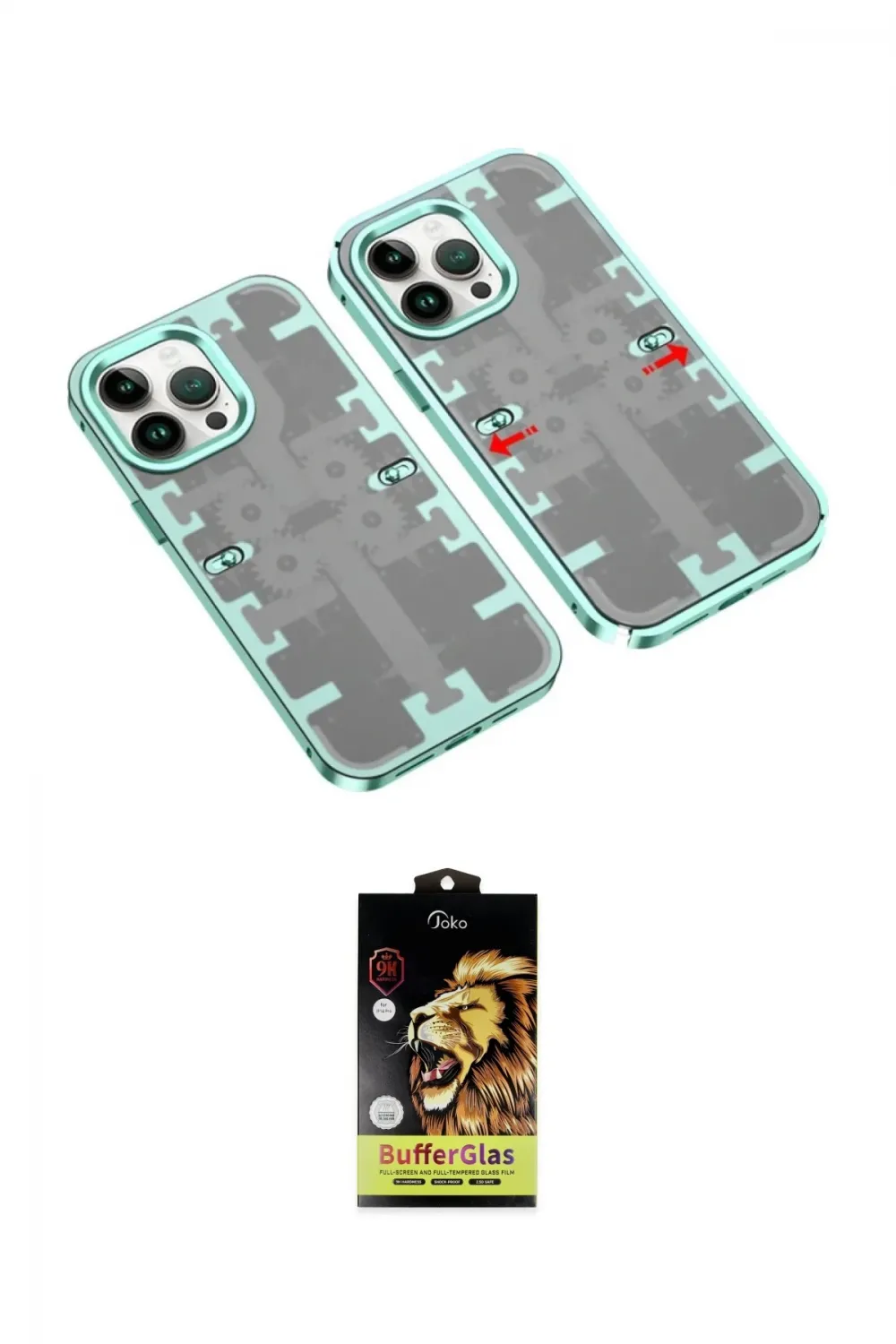 ieg™ iPhone 14 Pro Kılıf Ufuk Doku Prime - Siyah Buffer Cam Ekran Koruyucu