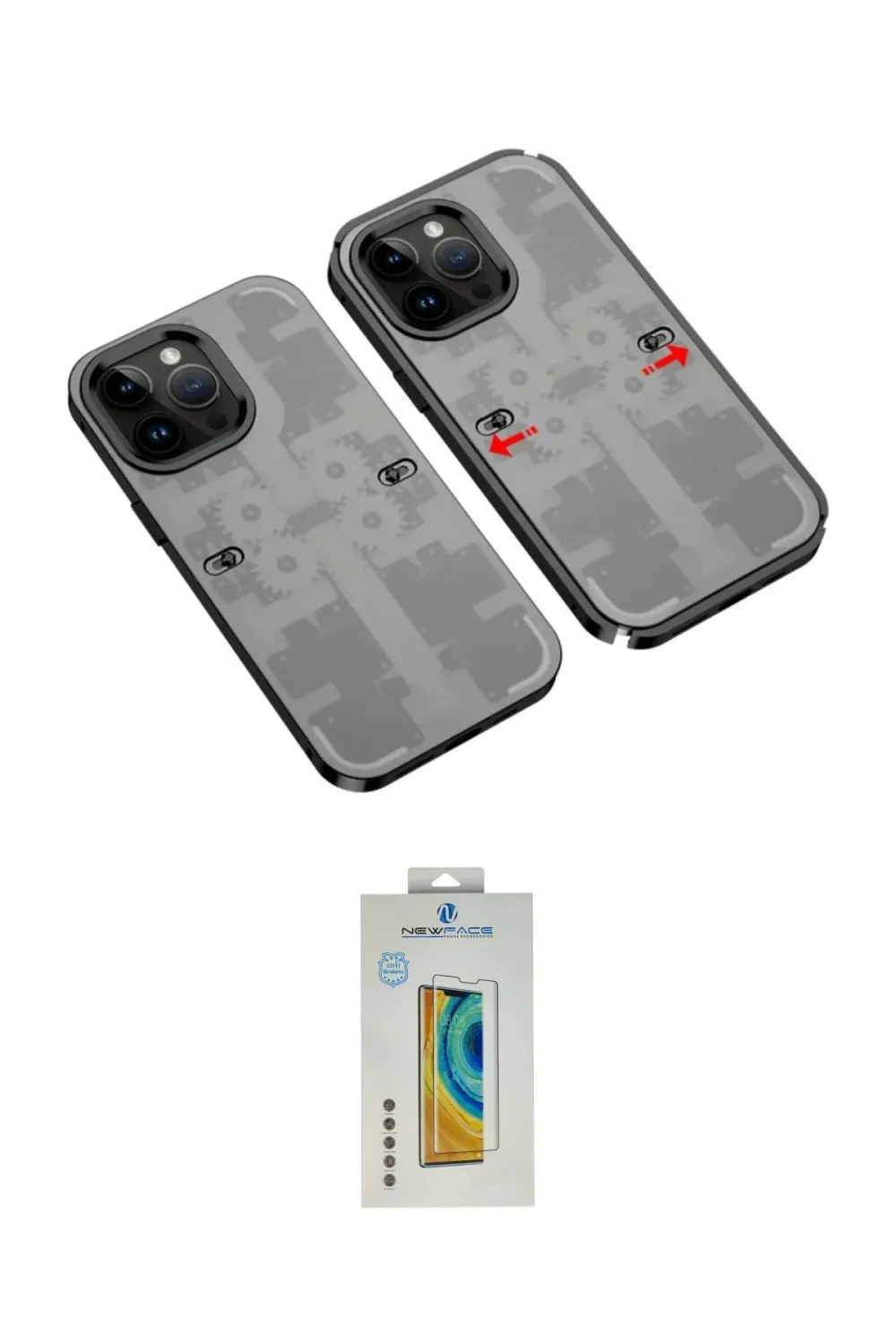 ieg™ iPhone 14 Pro Kılıf Ufuk Doku Prime - Siyah Polymer Nano Ekran Koruyucu