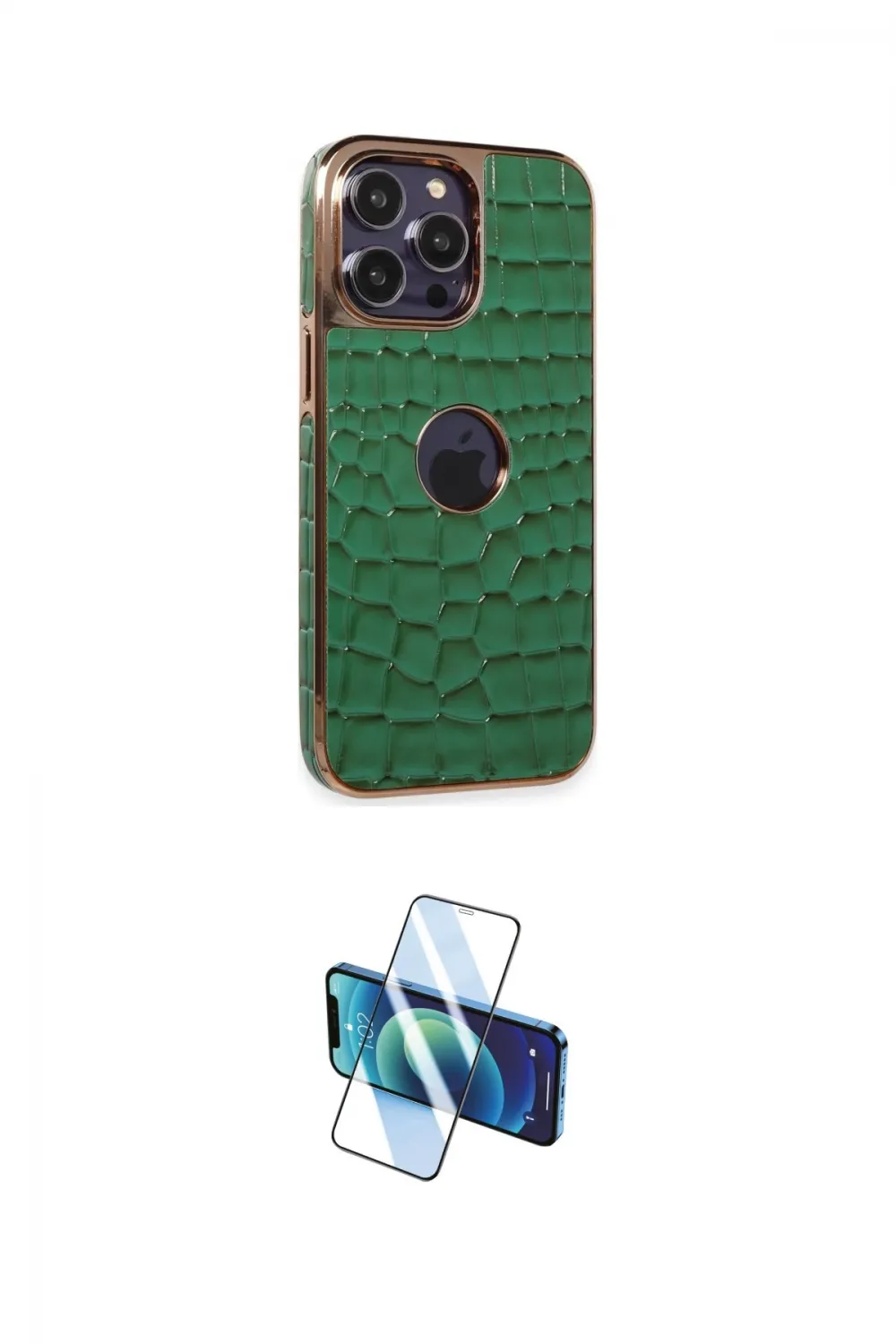 ieg™ iPhone 14 Pro Kılıf Ufuk Form Prime - Siyah 3D Antistatik Cam Ekran Koruyucu