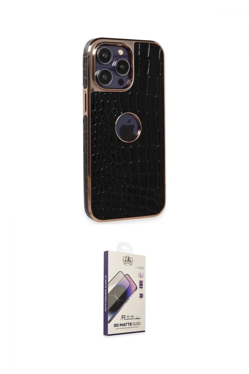 ieg™ iPhone 14 Pro Kılıf Ufuk Form Prime - Siyah Bilvis 3D Mat Cam Ekran Koruyucu