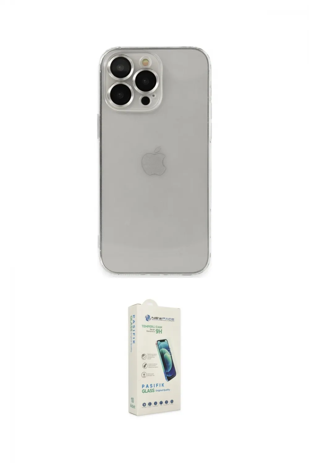 ieg™ iPhone 14 Pro Kılıf Ufuk Minimal Özel Seri - Şeffaf Pasifik Cam Ekran Koruyucu