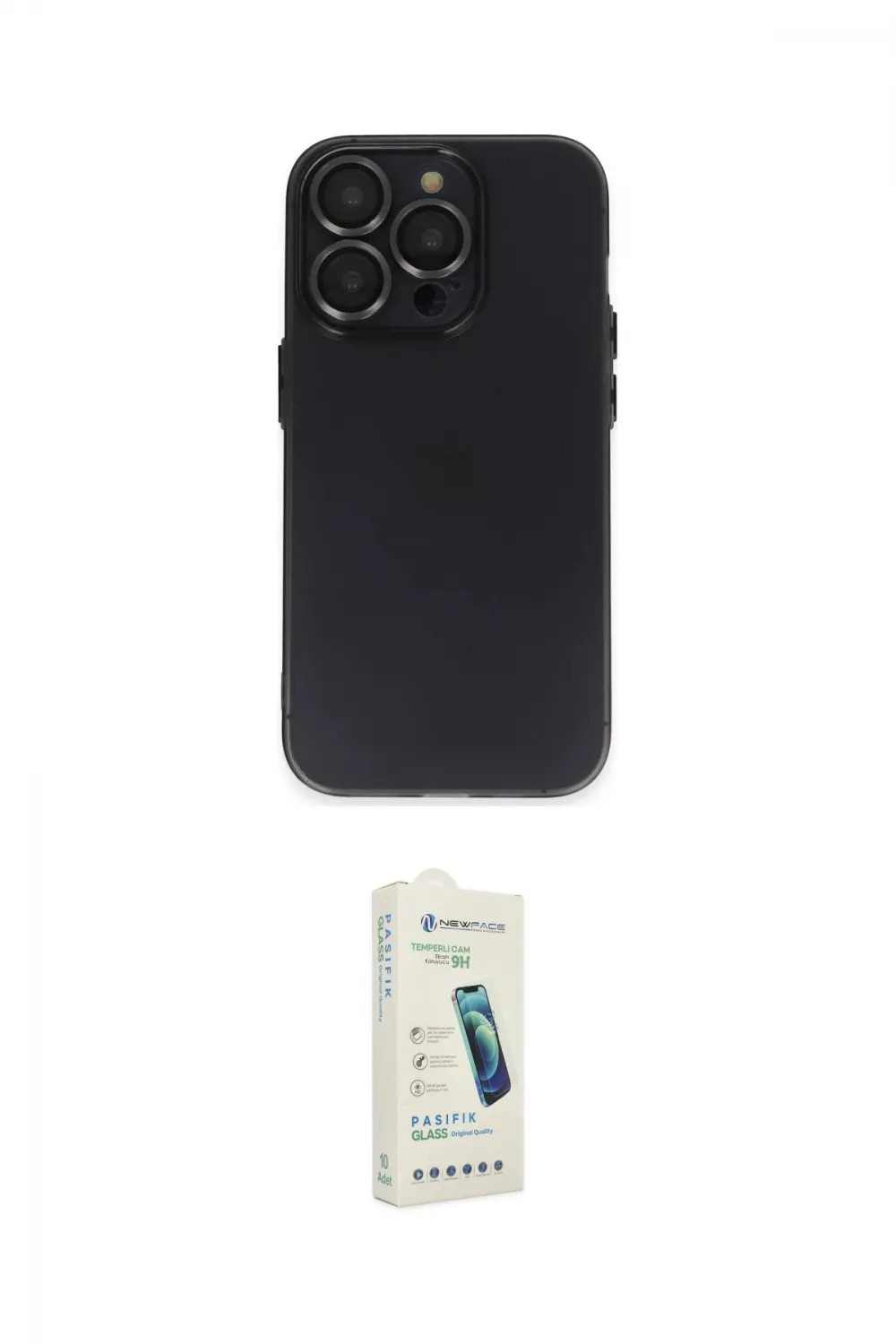 ieg™ iPhone 14 Pro Kılıf Ufuk Minimal Özel Seri - Şeffaf Pasifik Cam Ekran Koruyucu