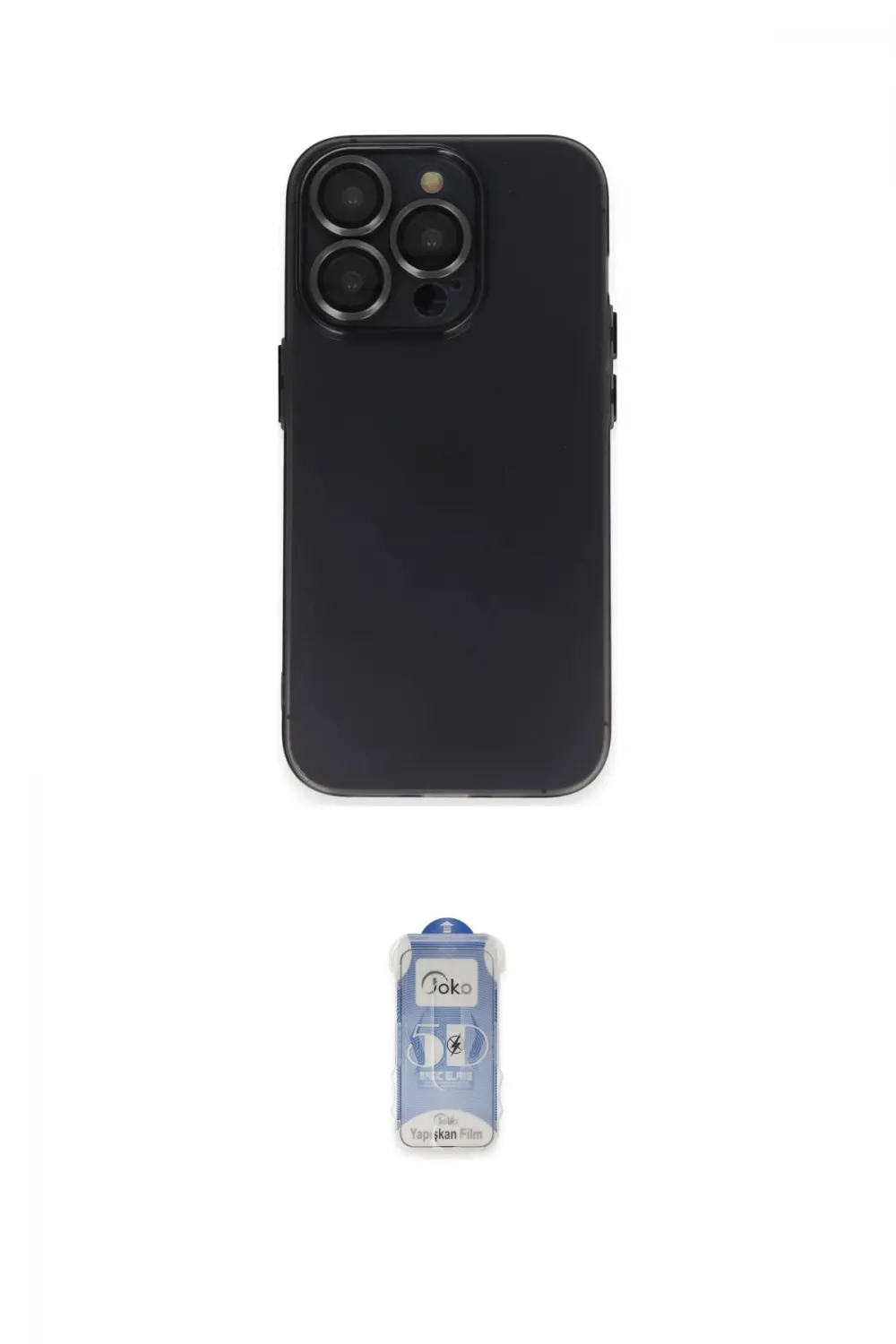 ieg™ iPhone 14 Pro Kılıf Ufuk Minimal Özel Seri - Siyah Joko Magic 5D Cam