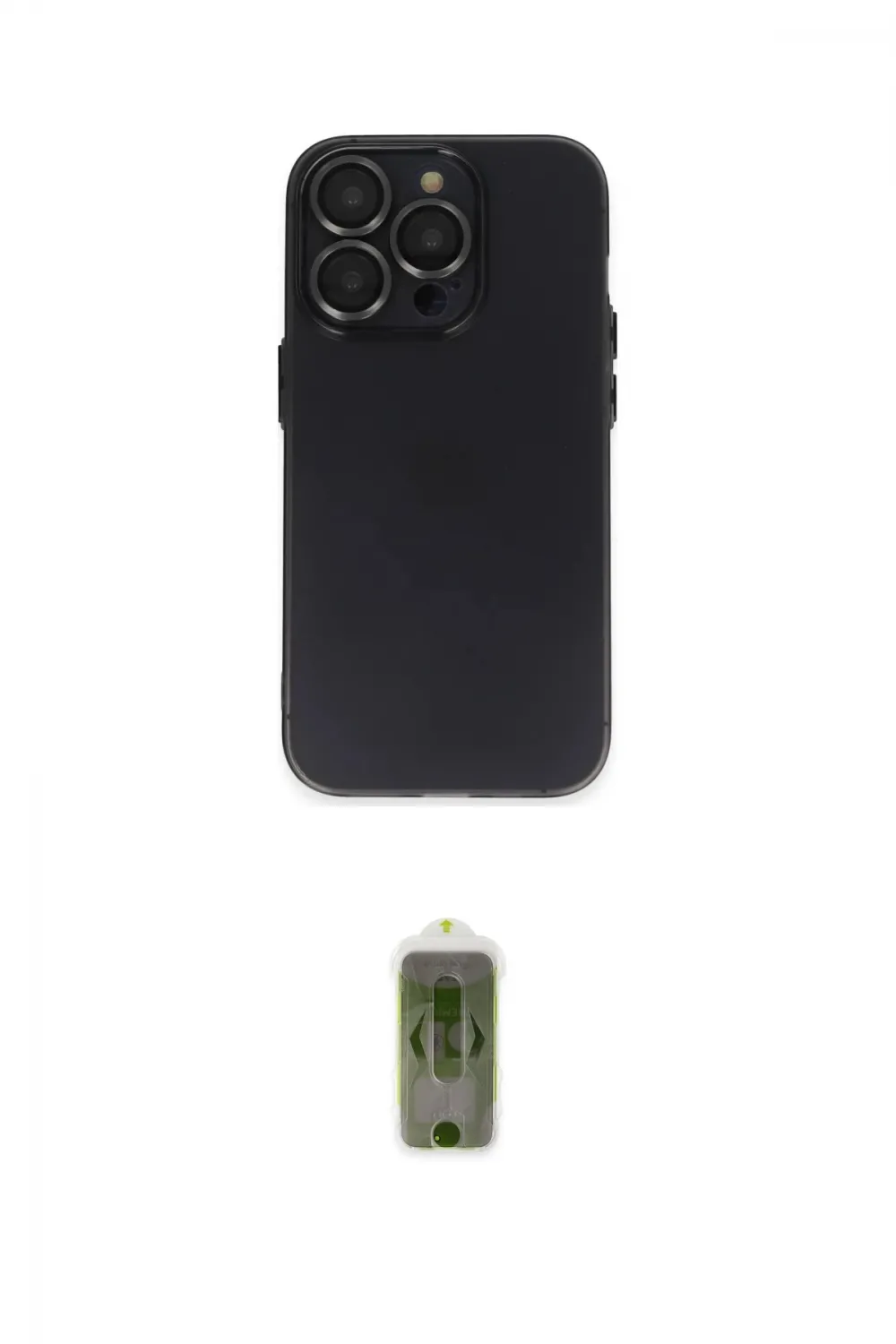 ieg™ iPhone 14 Pro Kılıf Ufuk Minimal Özel Seri - Siyah Joko Magic 5D Hayalet Cam
