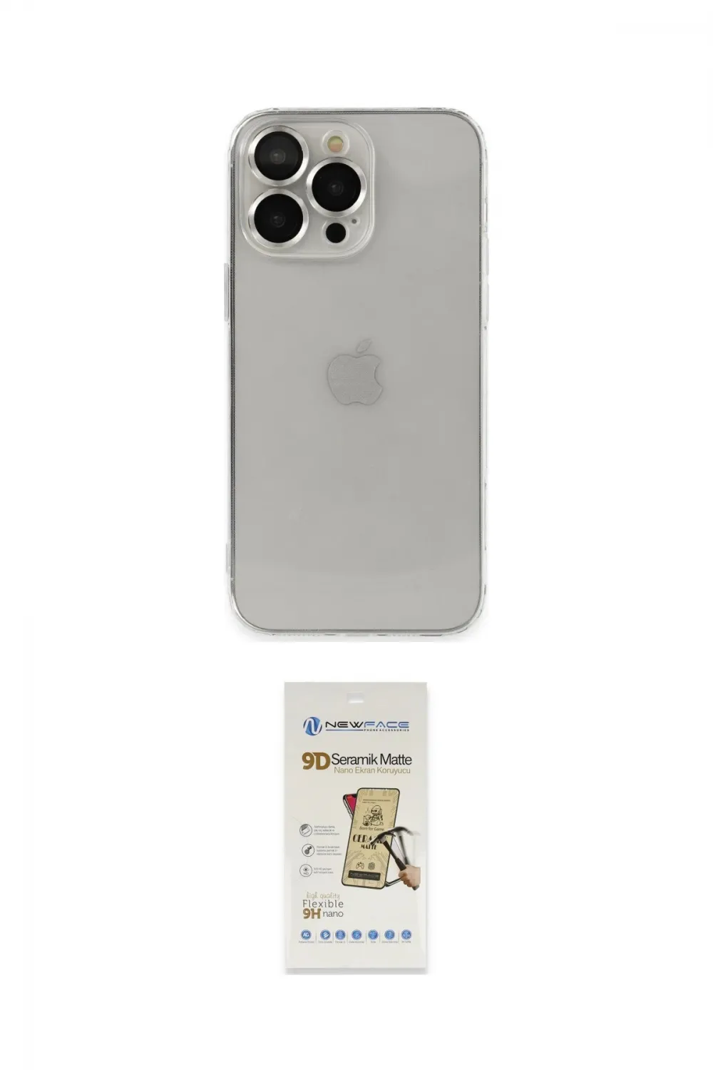 ieg™ iPhone 14 Pro Kılıf Ufuk Minimal Özel Seri - Siyah Mat Seramik Nano Ekran Koruyucu
