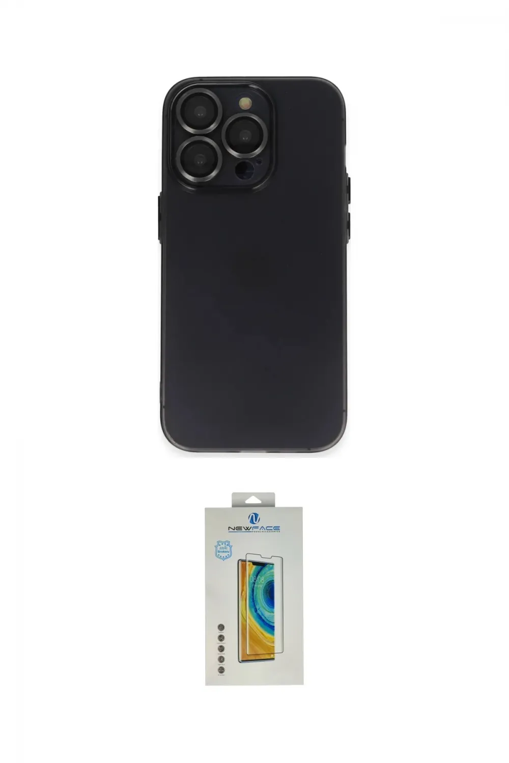 ieg™ iPhone 14 Pro Kılıf Ufuk Minimal Özel Seri - Siyah Polymer Nano Ekran Koruyucu