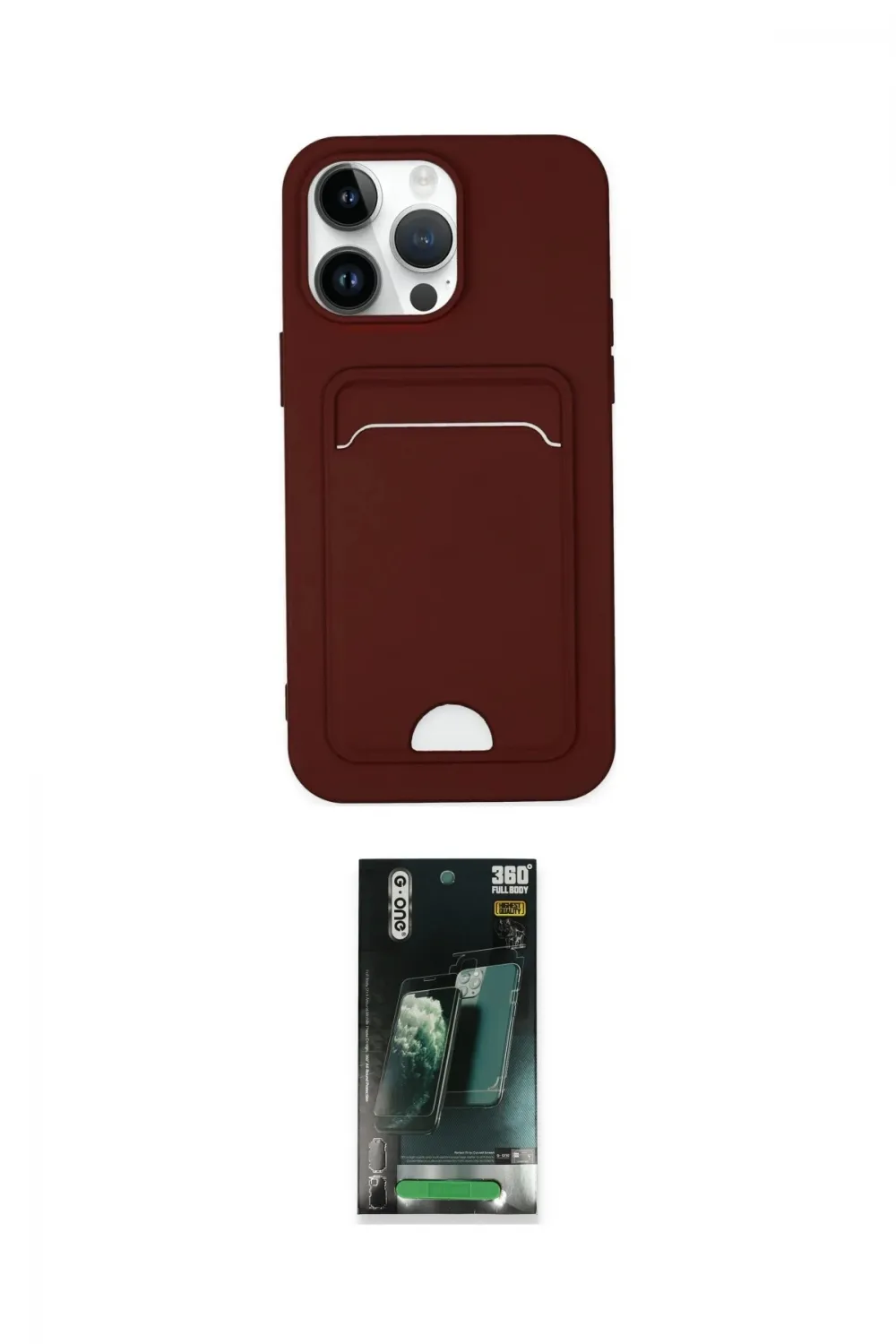 ieg™ iPhone 14 Pro Kılıf Vadi Çizgi Prime - Siyah 360 Mat Full Body Arka Koruyucu