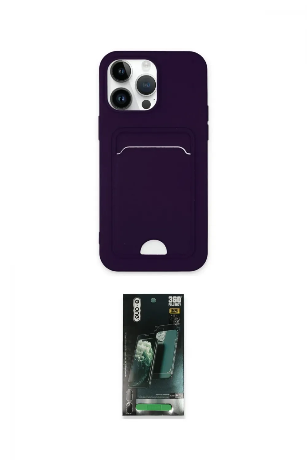 ieg™ iPhone 14 Pro Kılıf Vadi Çizgi Prime - Siyah 360 Mat Full Body Arka Koruyucu