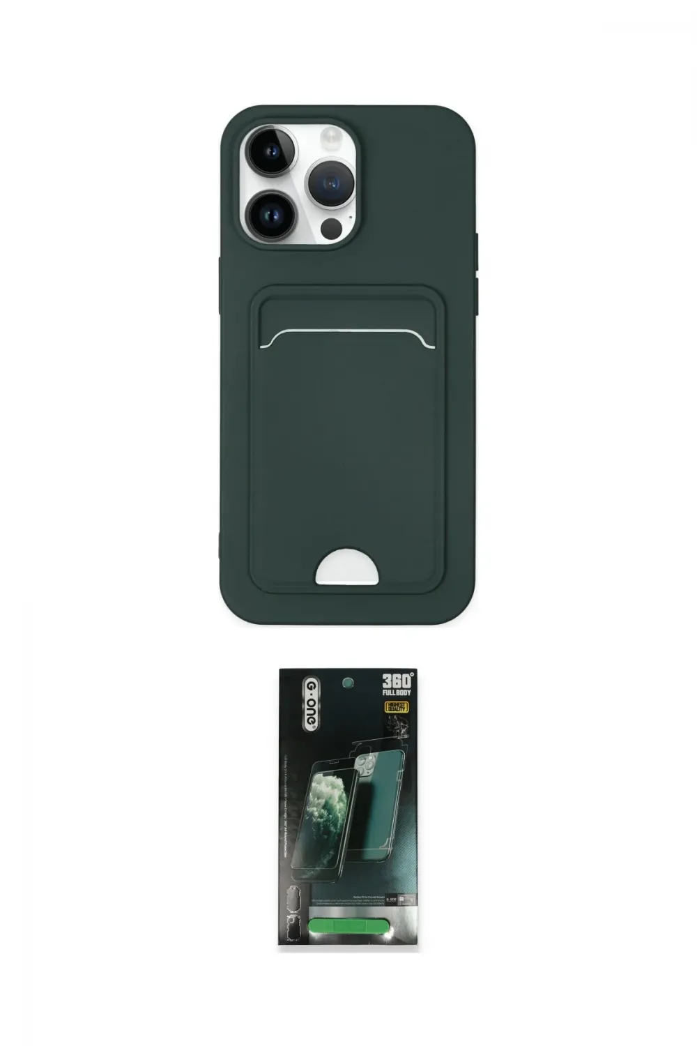 ieg™ iPhone 14 Pro Kılıf Vadi Çizgi Prime - Siyah 360 Mat Full Body Arka Koruyucu