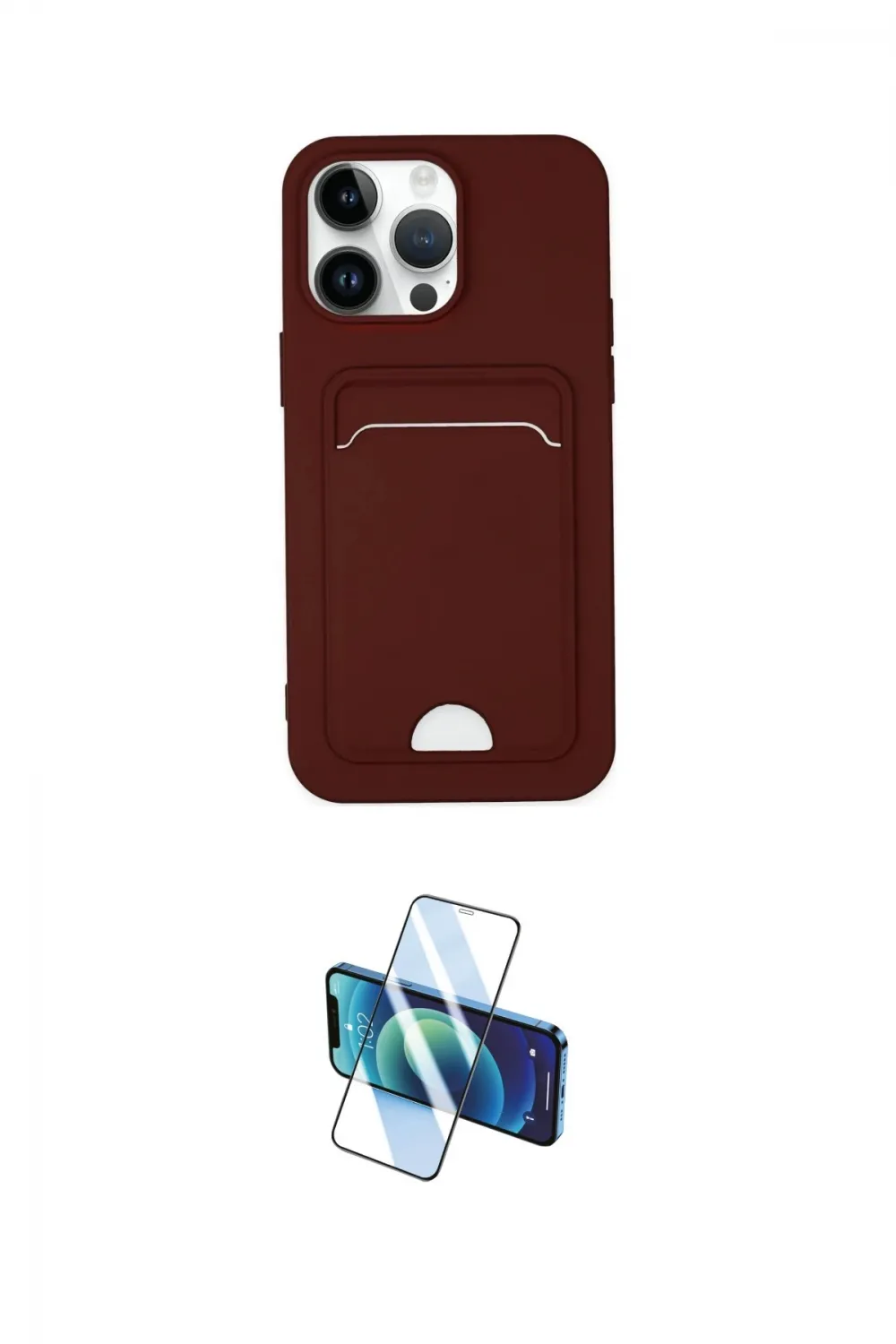 ieg™ iPhone 14 Pro Kılıf Vadi Çizgi Prime - Siyah 3D Antistatik Cam Ekran Koruyucu