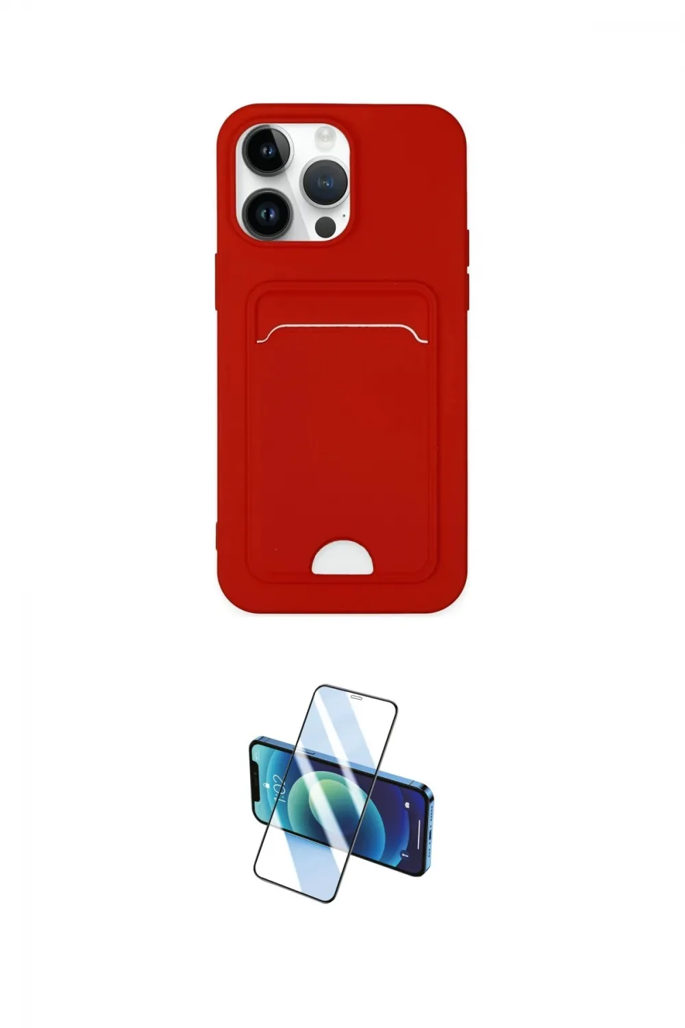 ieg™ iPhone 14 Pro Kılıf Vadi Çizgi Prime - Siyah 3D Antistatik Cam Ekran Koruyucu