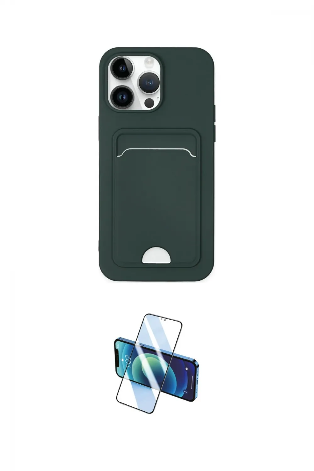 ieg™ iPhone 14 Pro Kılıf Vadi Çizgi Prime - Siyah 3D Antistatik Cam Ekran Koruyucu