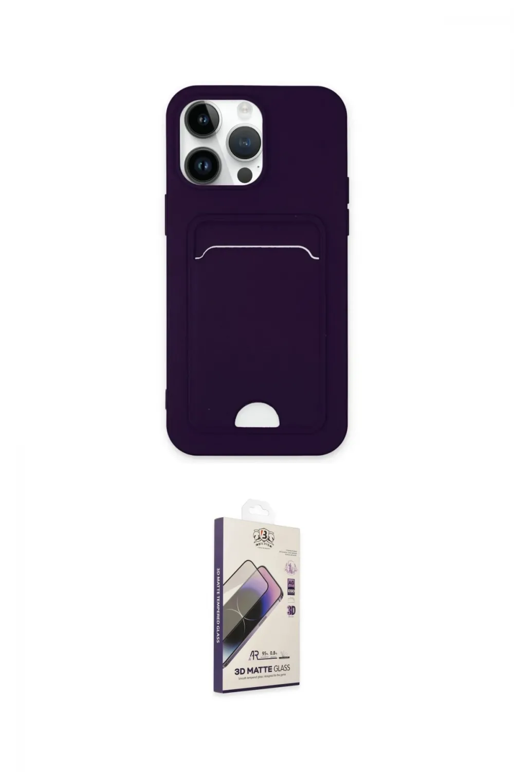 ieg™ iPhone 14 Pro Kılıf Vadi Çizgi Prime - Siyah Bilvis 3D Mat Cam Ekran Koruyucu