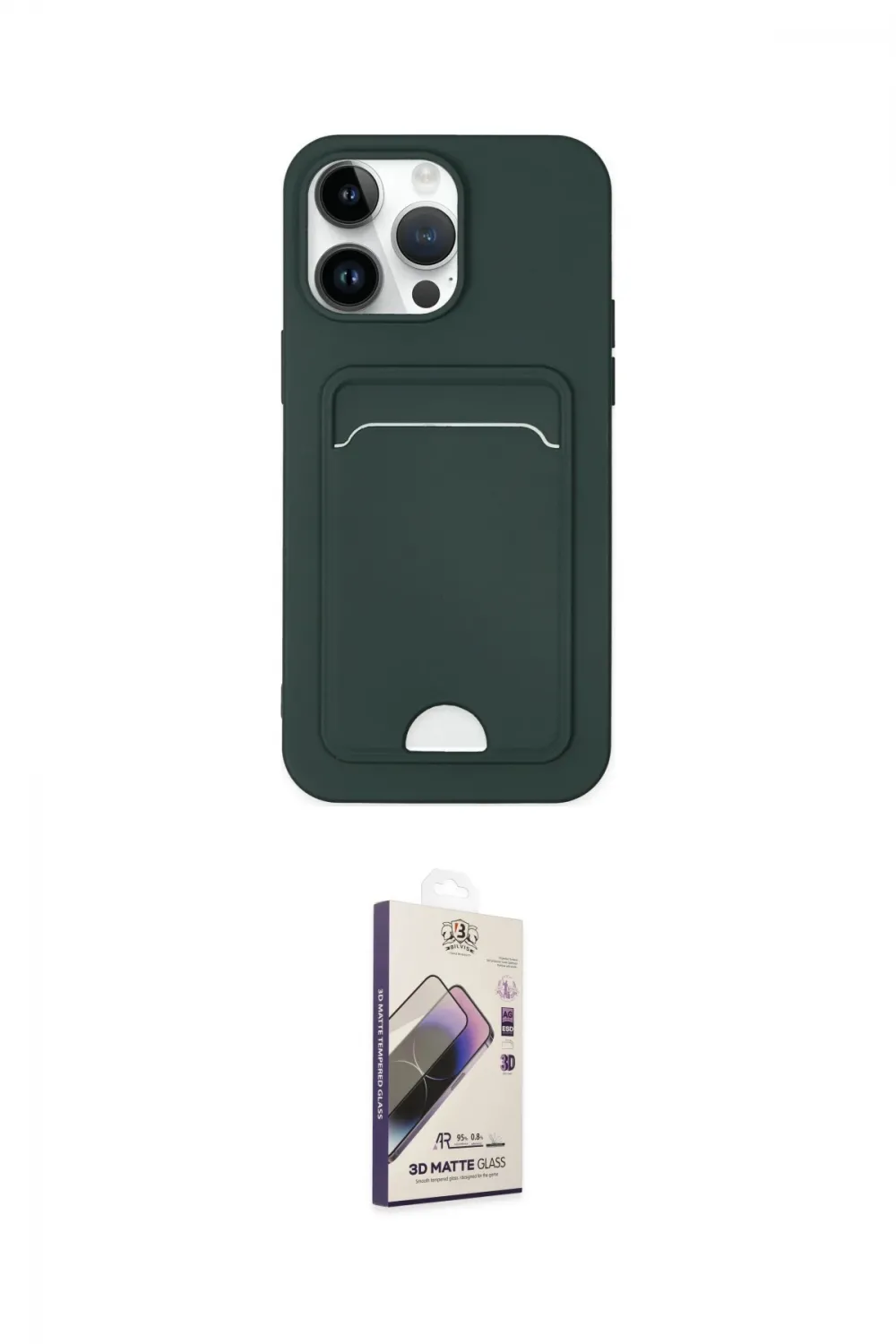 ieg™ iPhone 14 Pro Kılıf Vadi Çizgi Prime - Siyah Bilvis 3D Mat Cam Ekran Koruyucu