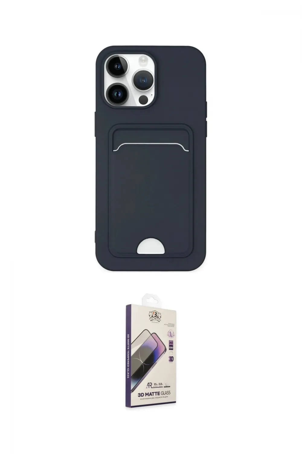 ieg™ iPhone 14 Pro Kılıf Vadi Çizgi Prime - Siyah Bilvis 3D Mat Cam Ekran Koruyucu