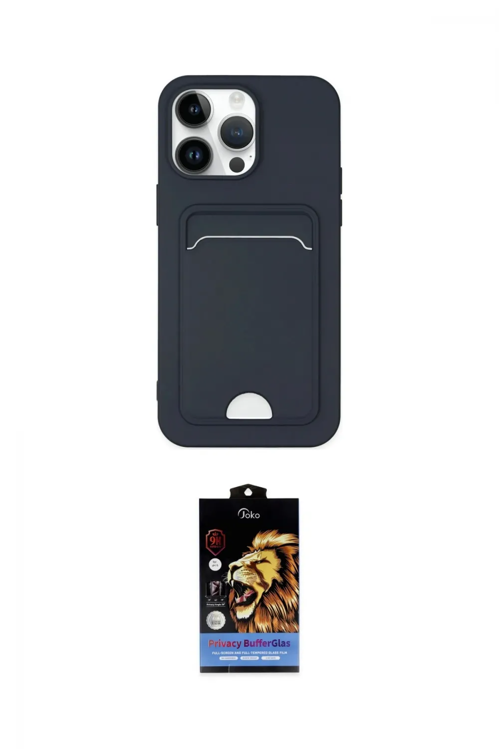 ieg™ iPhone 14 Pro Kılıf Vadi Çizgi Prime - Siyah Buffer Hayalet Cam Ekran Koruyucu