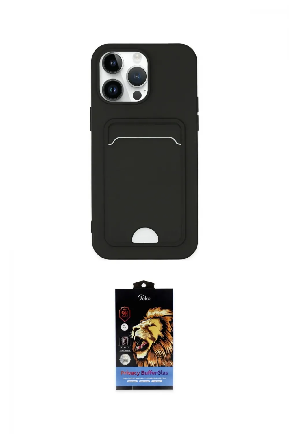 ieg™ iPhone 14 Pro Kılıf Vadi Çizgi Prime - Siyah Buffer Hayalet Cam Ekran Koruyucu