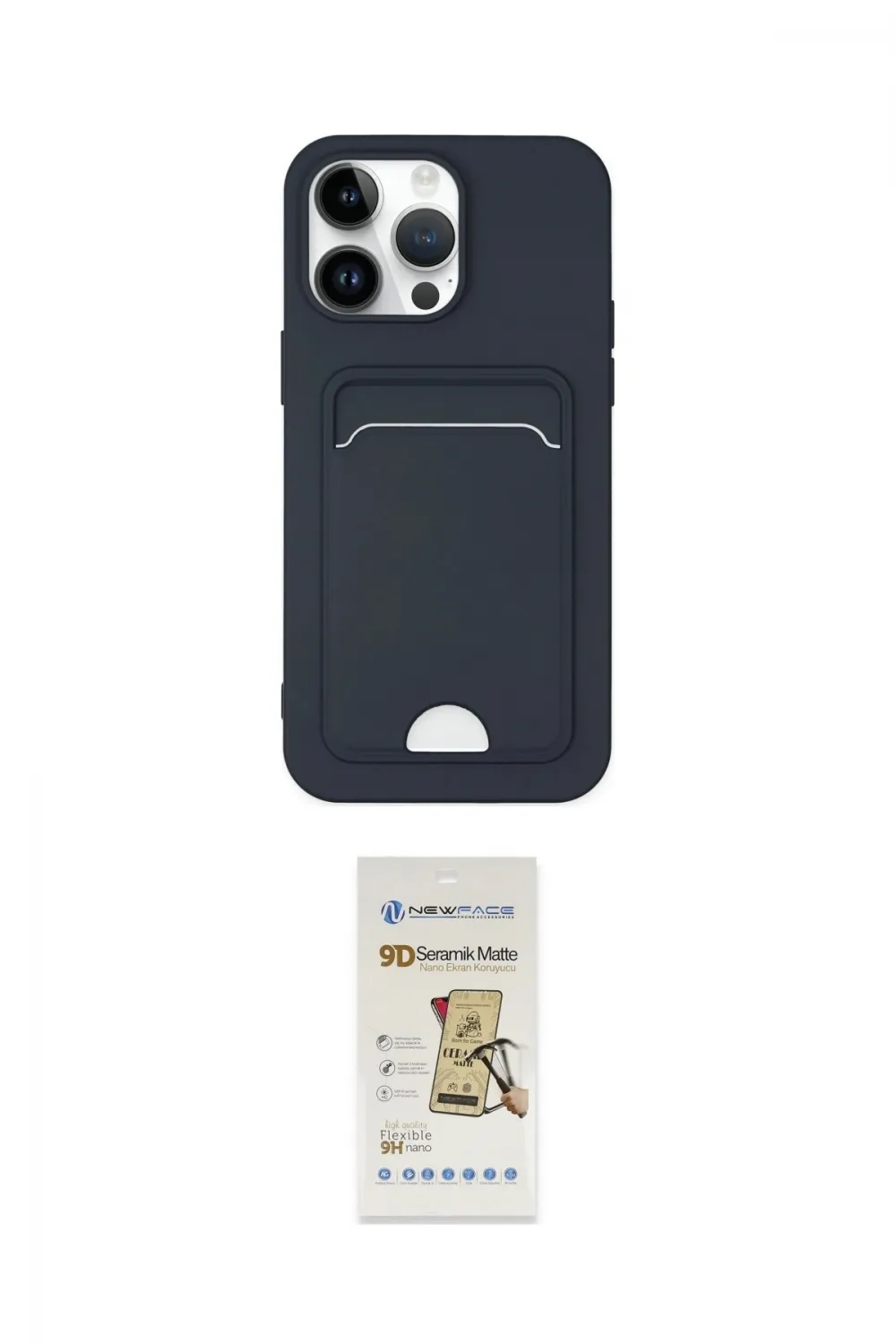 ieg™ iPhone 14 Pro Kılıf Vadi Çizgi Prime - Siyah Mat Seramik Nano Ekran Koruyucu