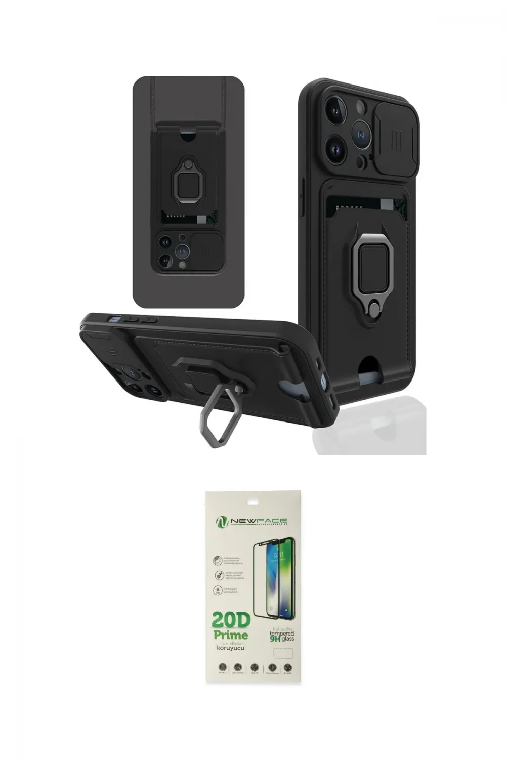 ieg™ iPhone 14 Pro Kılıf Vadi Form Prime - Siyah 20D Premium Cam Ekran Koruyucu
