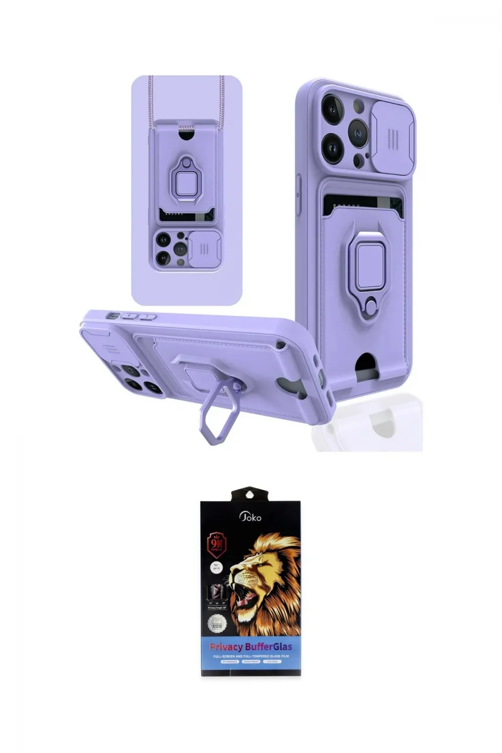 ieg™ iPhone 14 Pro Kılıf Vadi Form Prime - Siyah Buffer Hayalet Cam Ekran Koruyucu