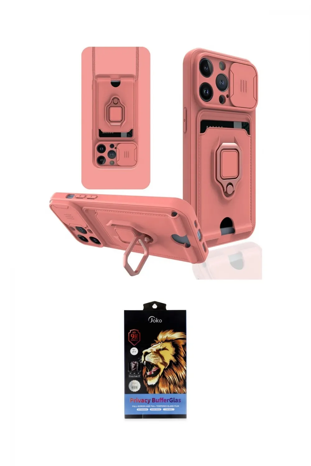 ieg™ iPhone 14 Pro Kılıf Vadi Form Prime - Siyah Buffer Hayalet Cam Ekran Koruyucu