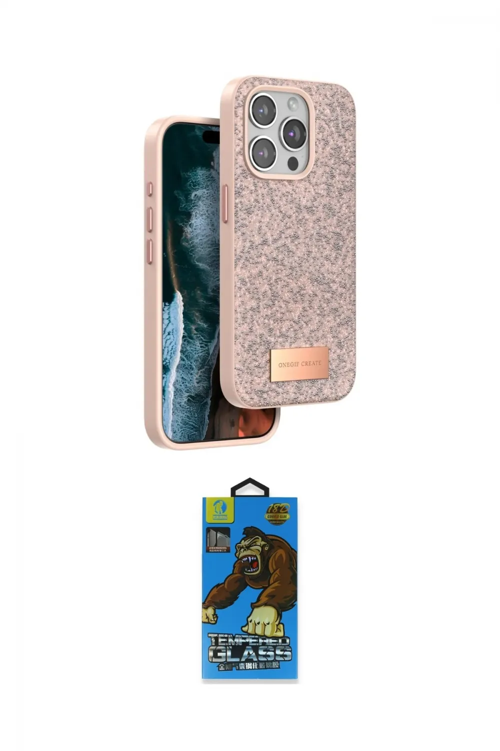 ieg™ iPhone 14 Pro Kılıf Vadi Klasik Serisi - Siyah 18D Cam Ekran Koruyucu