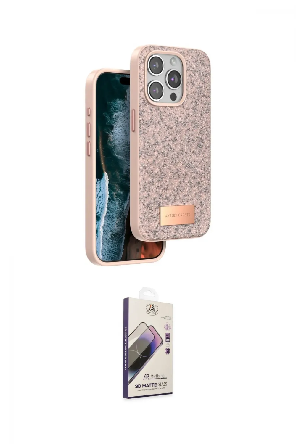 ieg™ iPhone 14 Pro Kılıf Vadi Klasik Serisi - Siyah Bilvis 3D Mat Cam Ekran Koruyucu