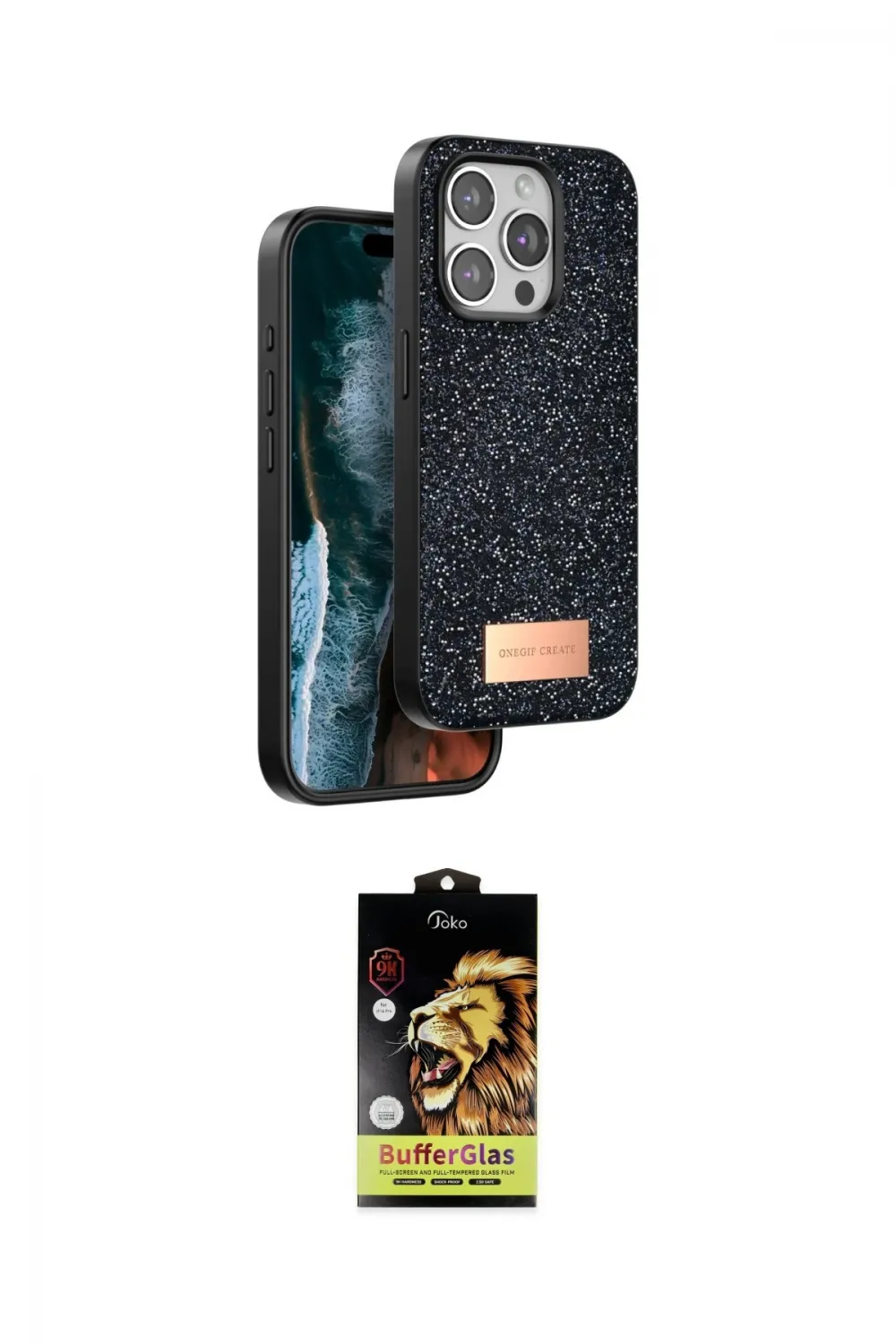 ieg™ iPhone 14 Pro Kılıf Vadi Klasik Serisi - Siyah Buffer Cam Ekran Koruyucu