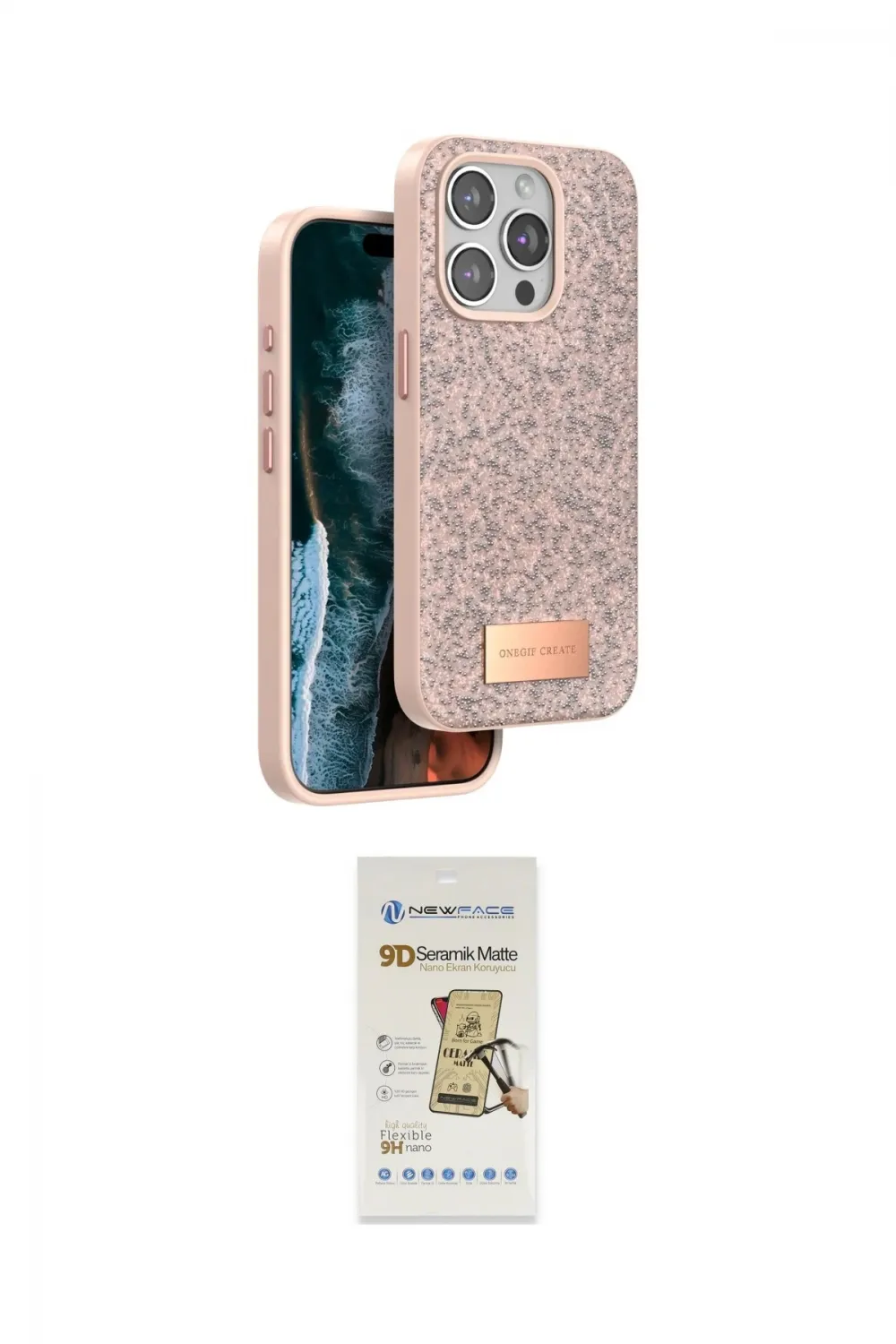 ieg™ iPhone 14 Pro Kılıf Vadi Klasik Serisi - Siyah Mat Seramik Nano Ekran Koruyucu