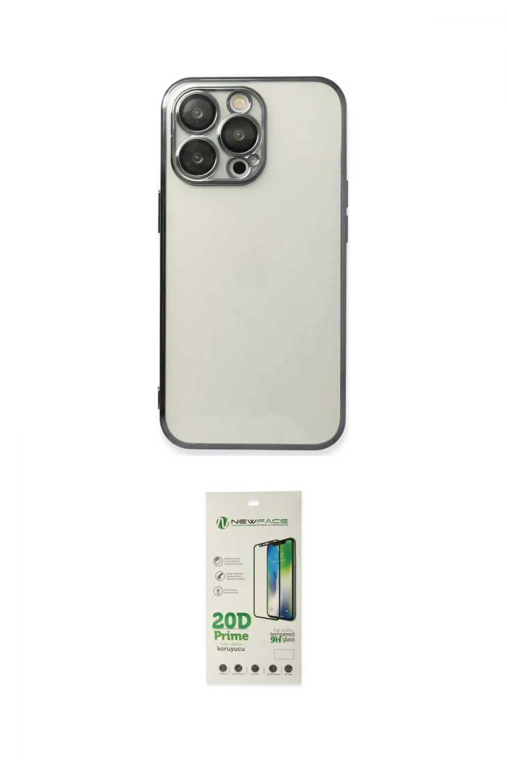 ieg™ iPhone 14 Pro Kılıf Vadi Minimal - Siyah 20D Premium Cam Ekran Koruyucu
