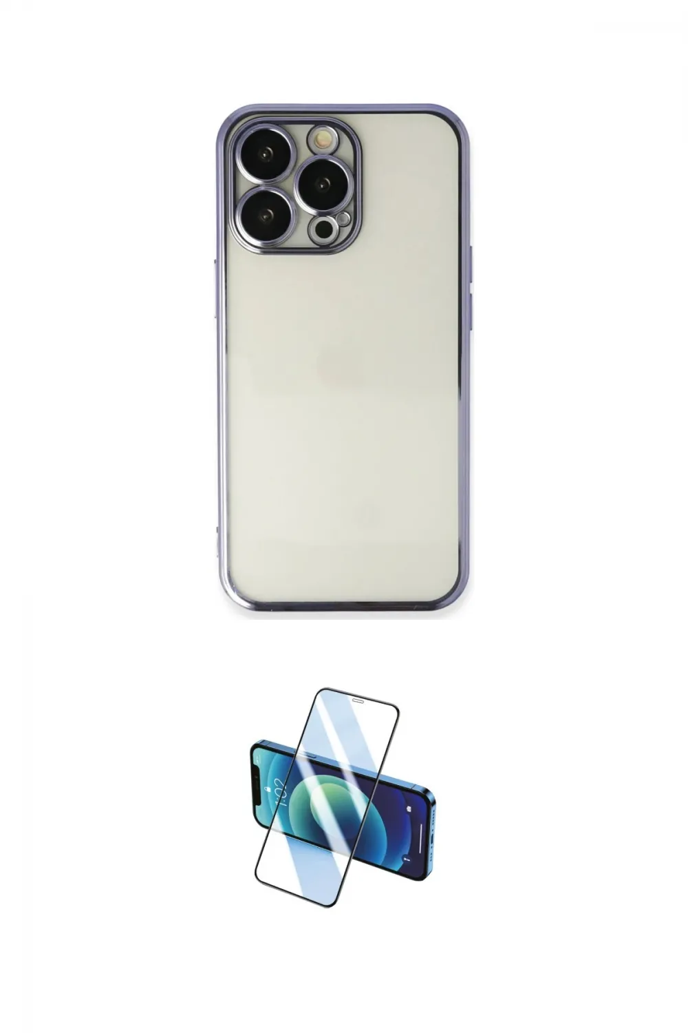 ieg™ iPhone 14 Pro Kılıf Vadi Minimal - Siyah 3D Antistatik Cam Ekran Koruyucu