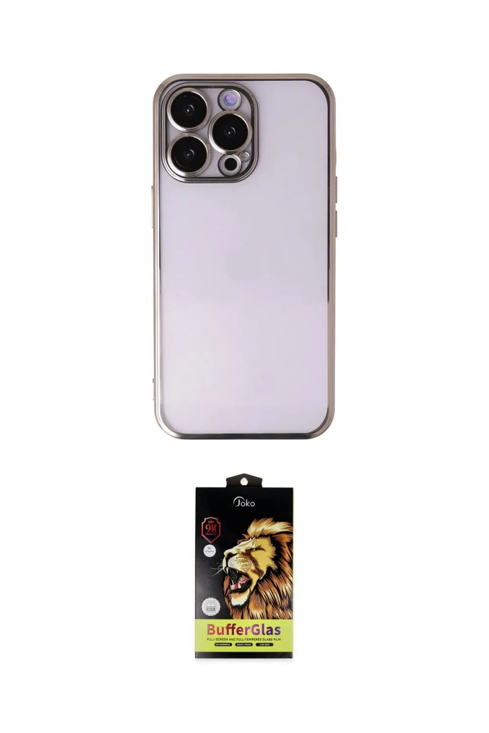 ieg™ iPhone 14 Pro Kılıf Vadi Minimal - Siyah Buffer Cam Ekran Koruyucu