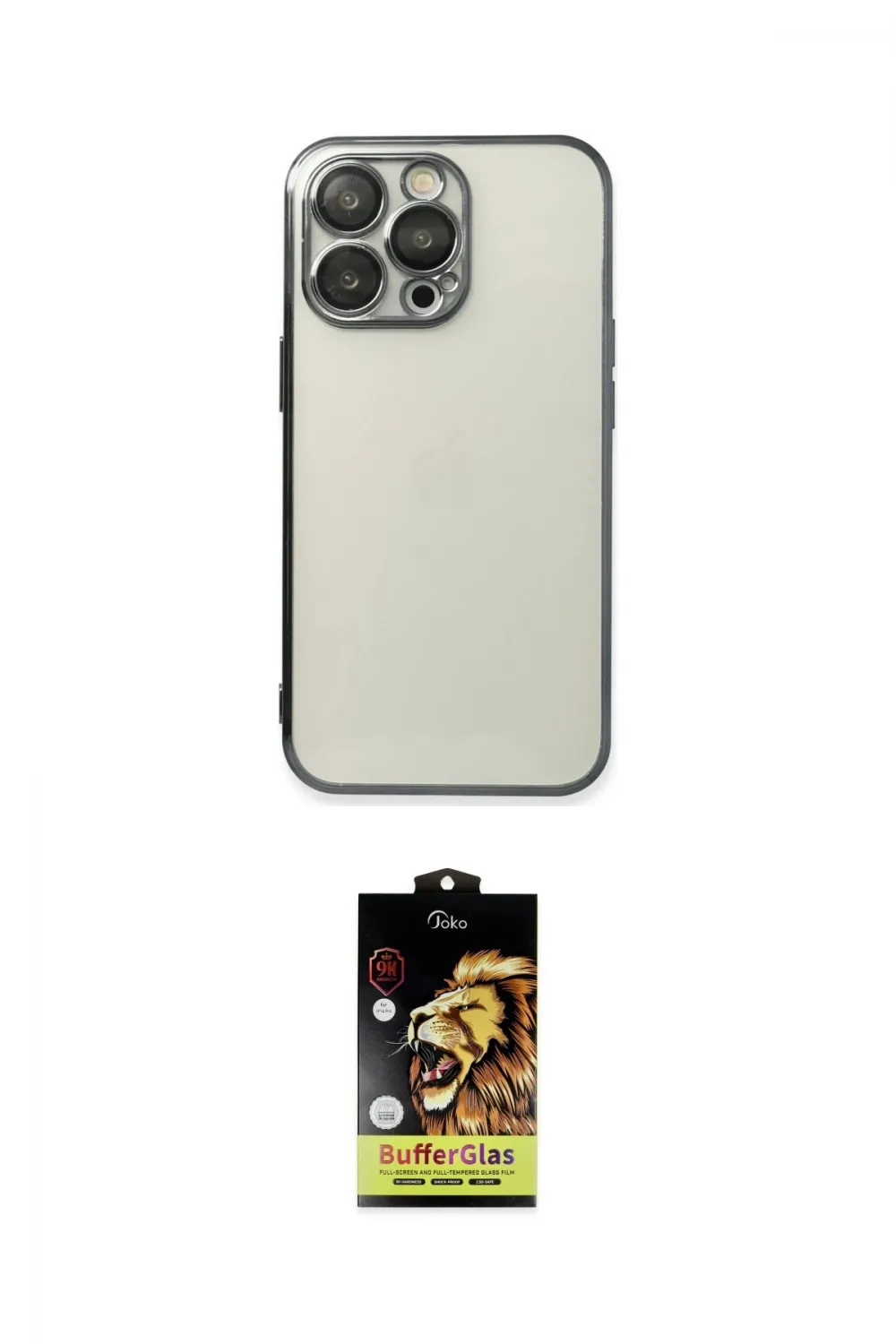 ieg™ iPhone 14 Pro Kılıf Vadi Minimal - Siyah Buffer Cam Ekran Koruyucu