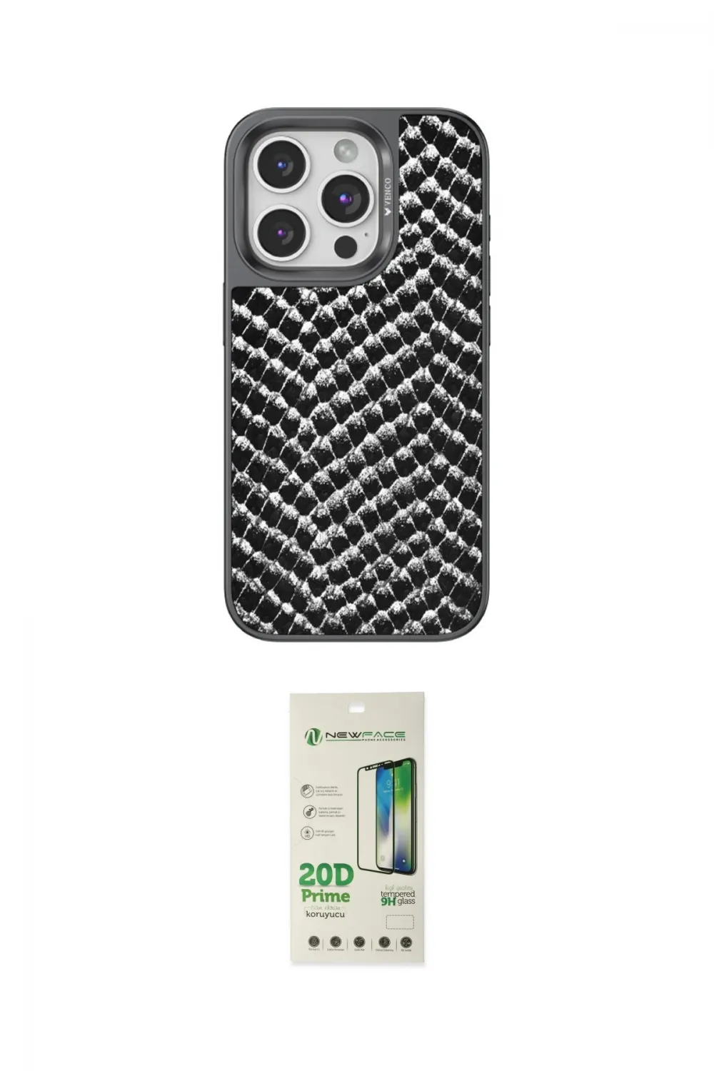 ieg™ iPhone 14 Pro Kılıf Vadi Özel Seri - Siyah 20D Premium Cam Ekran Koruyucu