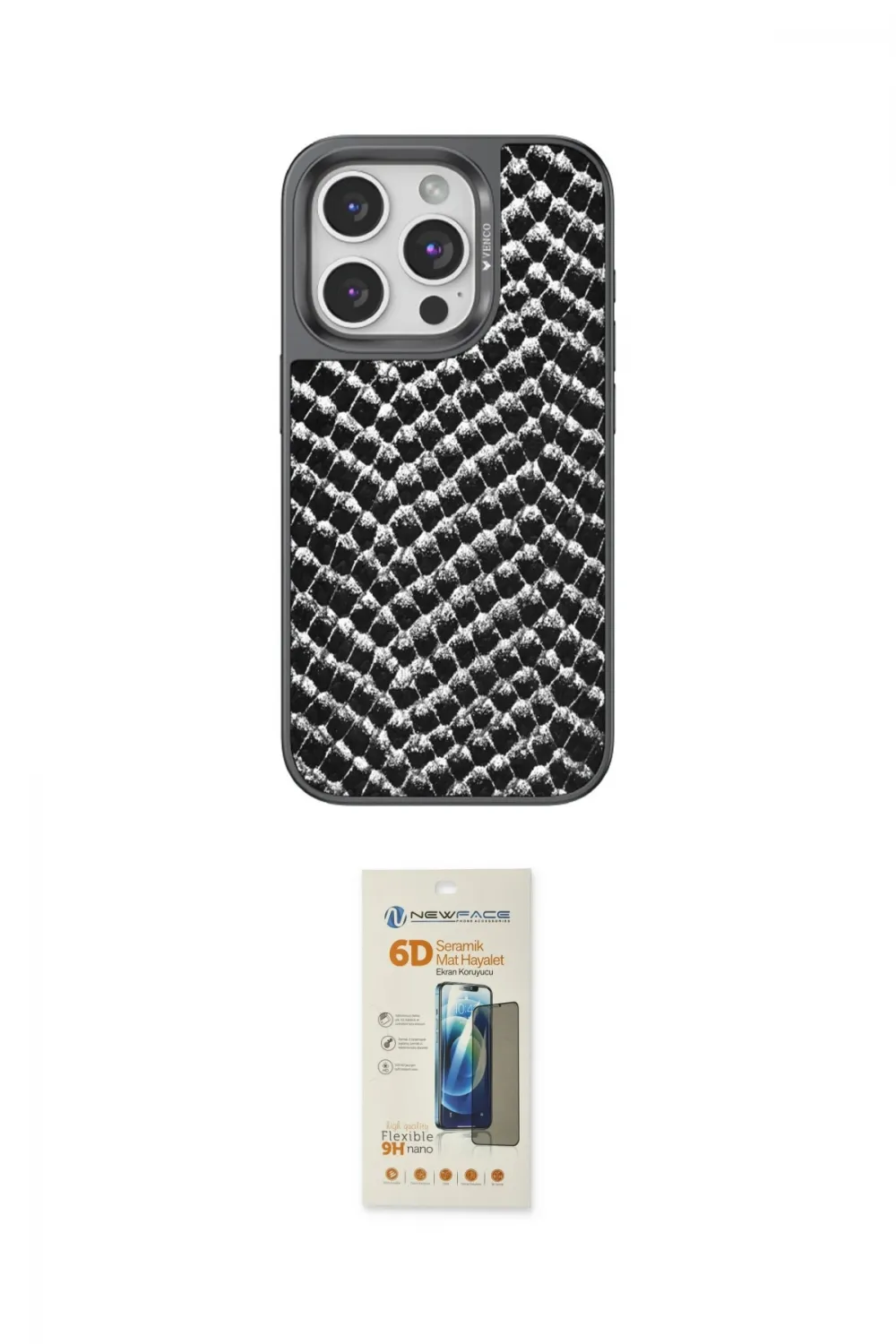 ieg™ iPhone 14 Pro Kılıf Vadi Özel Seri - Siyah 6D Mat Seramik Hayalet Nano Ekran Koruyucu