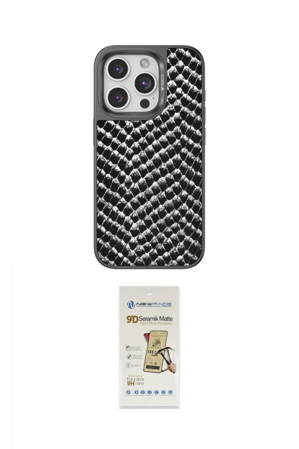 ieg™ iPhone 14 Pro Kılıf Vadi Özel Seri - Siyah Mat Seramik Nano Ekran Koruyucu