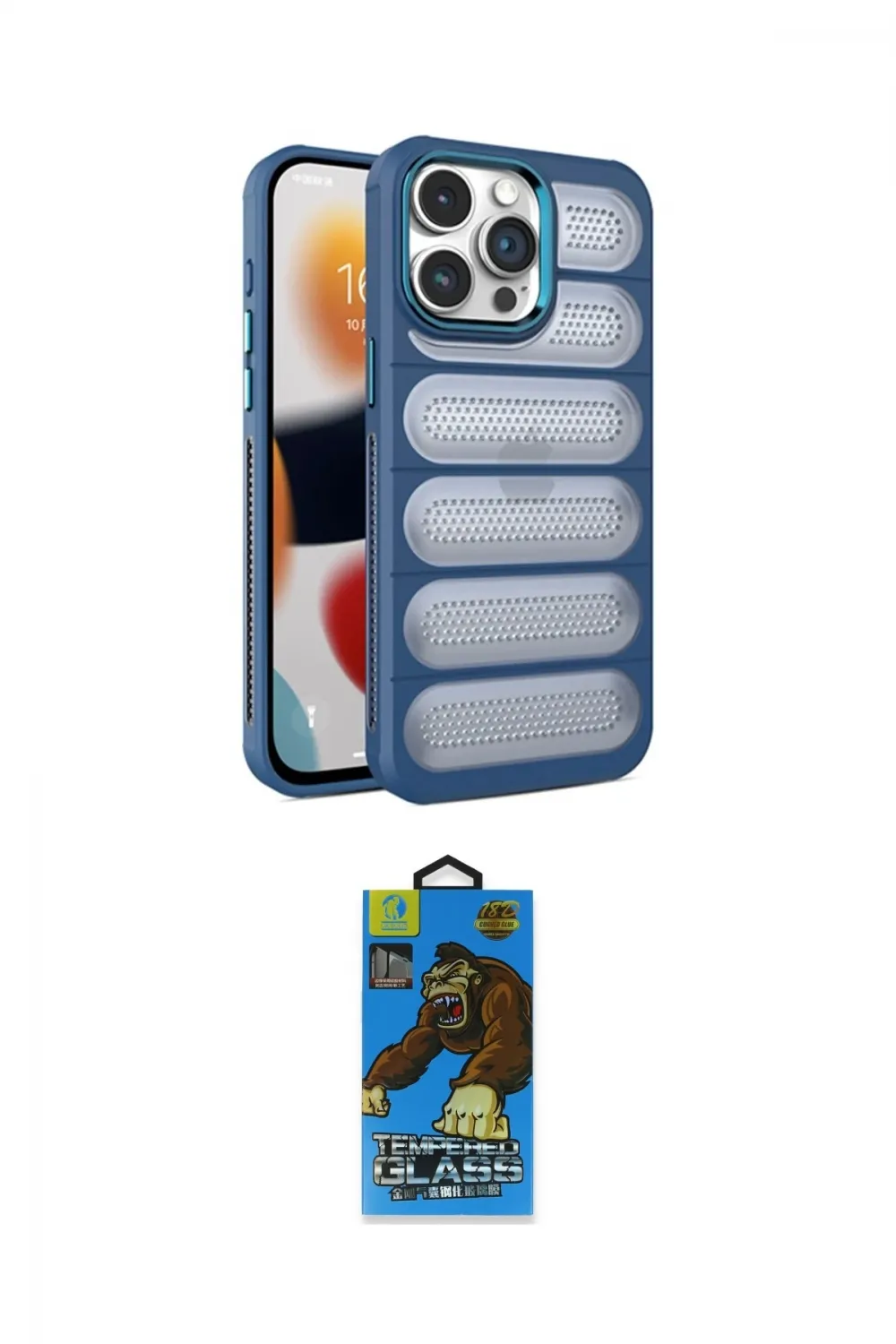 ieg™ iPhone 14 Pro Kılıf Yadigar Doku Özel Seri - Siyah 18D Cam Ekran Koruyucu