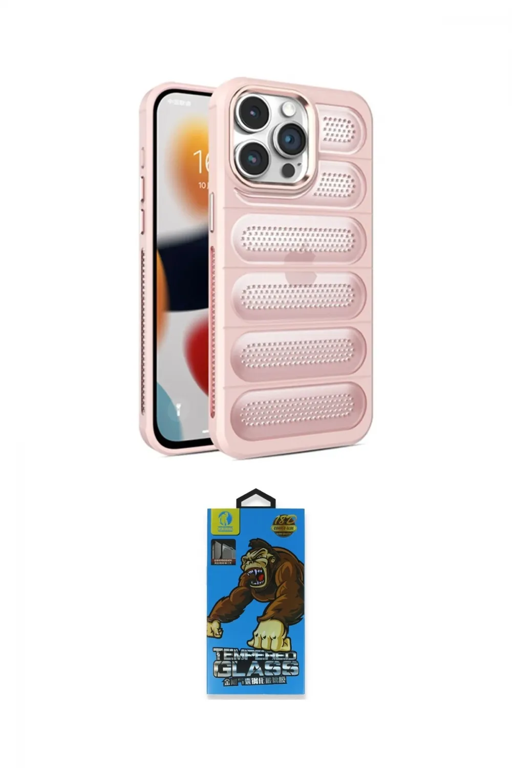 ieg™ iPhone 14 Pro Kılıf Yadigar Doku Özel Seri - Siyah 18D Cam Ekran Koruyucu