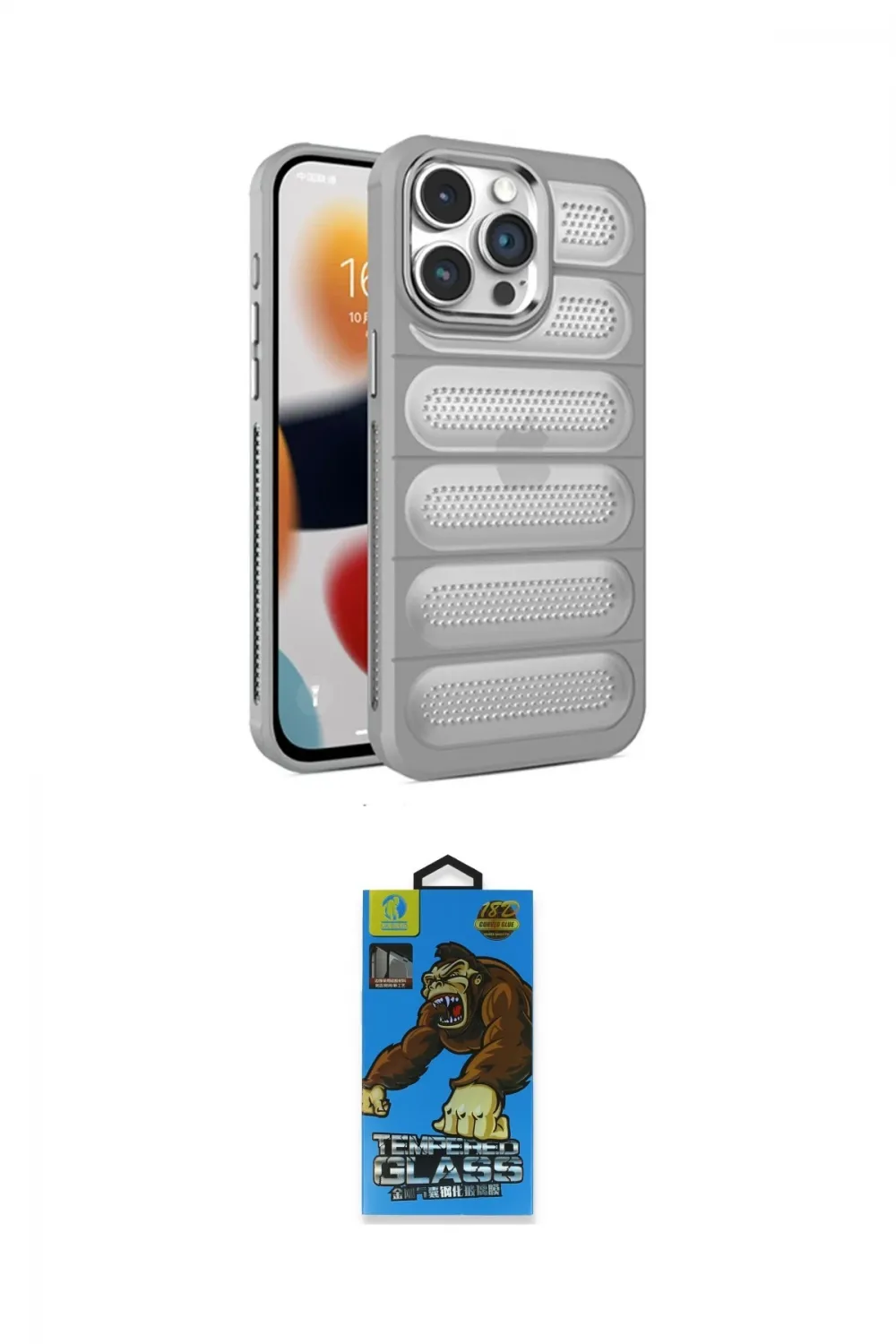 ieg™ iPhone 14 Pro Kılıf Yadigar Doku Özel Seri - Siyah 18D Cam Ekran Koruyucu