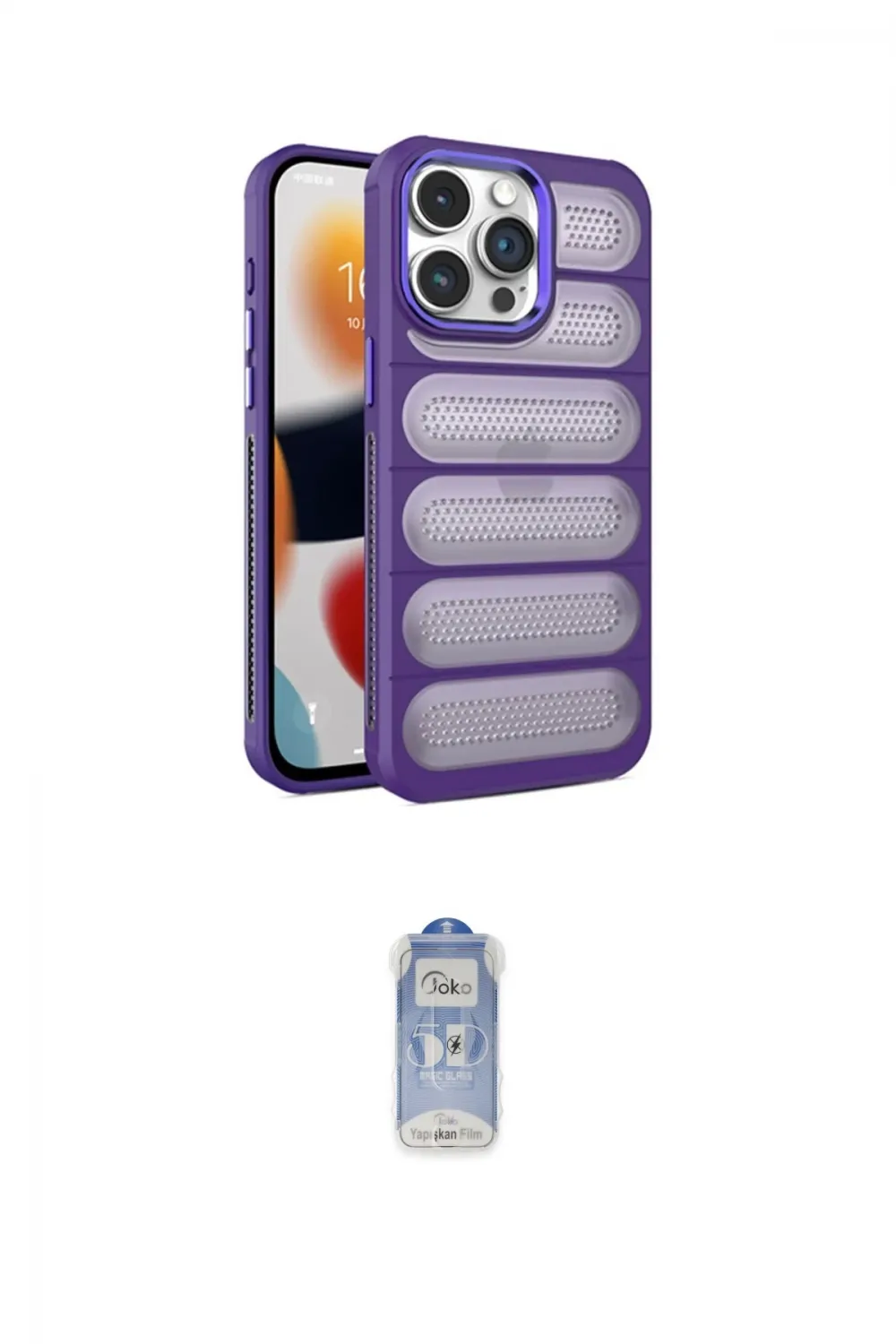 ieg™ iPhone 14 Pro Kılıf Yadigar Doku Özel Seri - Siyah Joko Magic 5D Cam