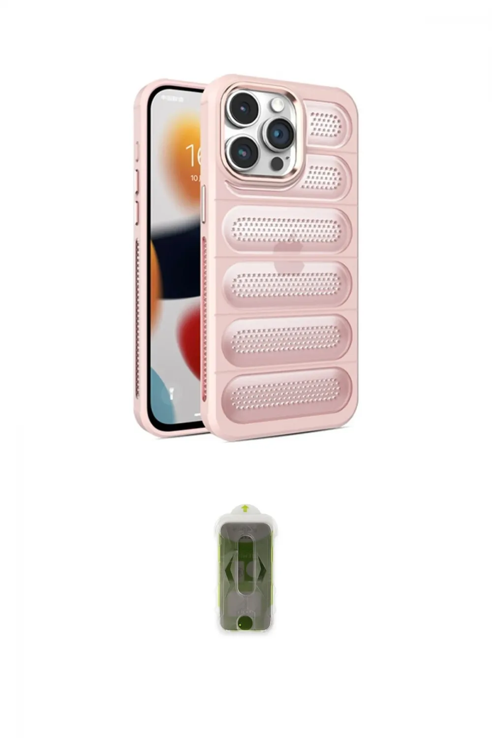 ieg™ iPhone 14 Pro Kılıf Yadigar Doku Özel Seri - Siyah Joko Magic 5D Hayalet Cam