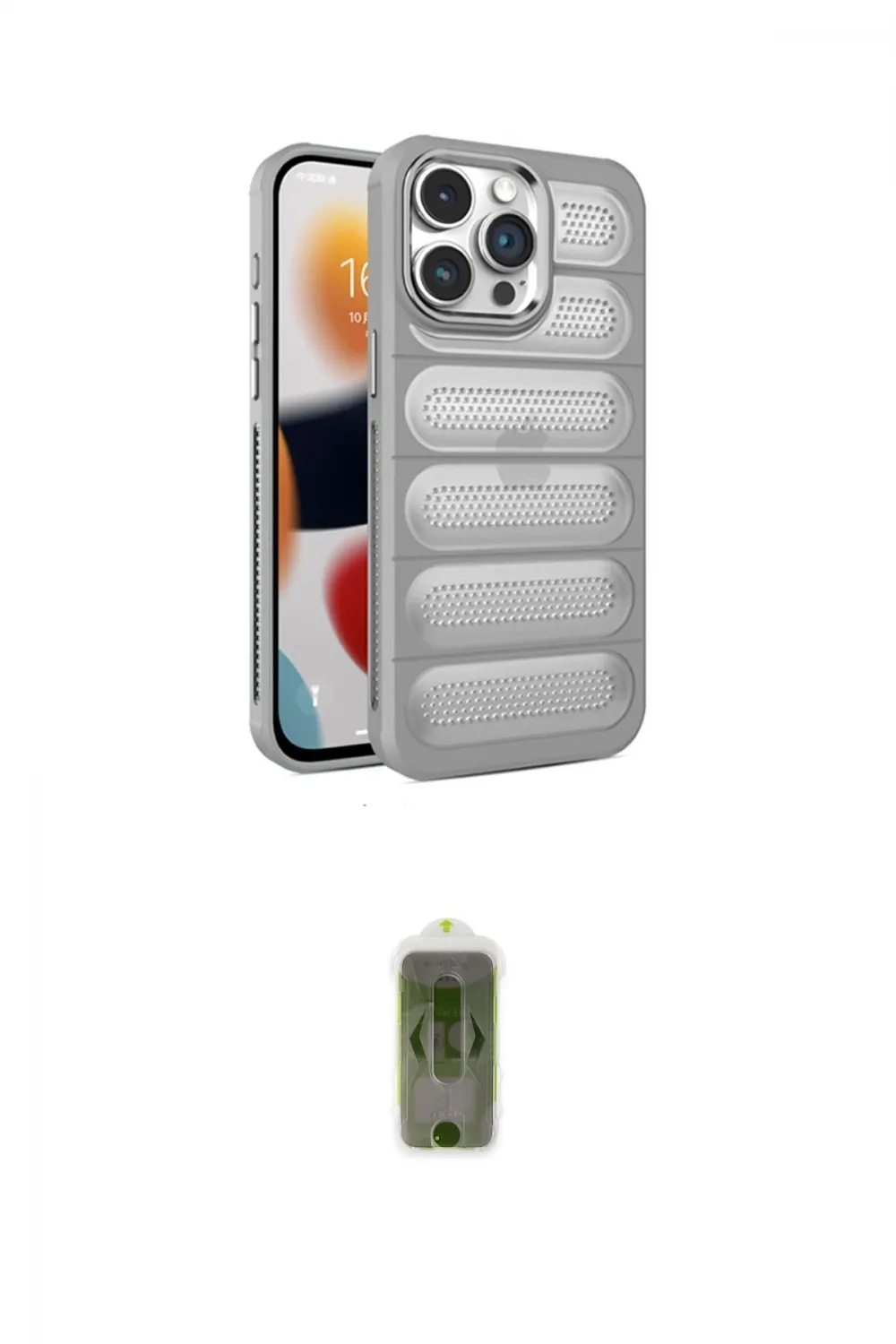 ieg™ iPhone 14 Pro Kılıf Yadigar Doku Özel Seri - Siyah Joko Magic 5D Hayalet Cam