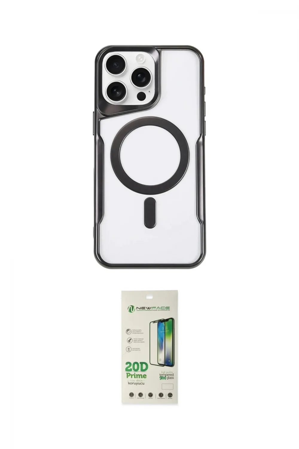 ieg™ iPhone 14 Pro Kılıf Yadigar Klasik Özel Seri - Siyah 20D Premium Cam Ekran Koruyucu