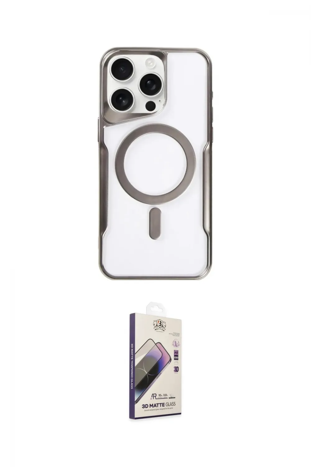 ieg™ iPhone 14 Pro Kılıf Yadigar Klasik Özel Seri - Siyah Bilvis 3D Mat Cam Ekran Koruyucu