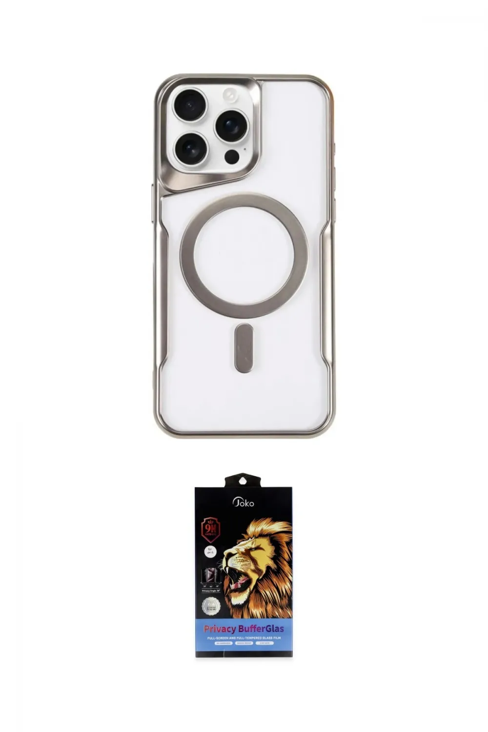 ieg™ iPhone 14 Pro Kılıf Yadigar Klasik Özel Seri - Siyah Buffer Hayalet Cam Ekran Koruyucu