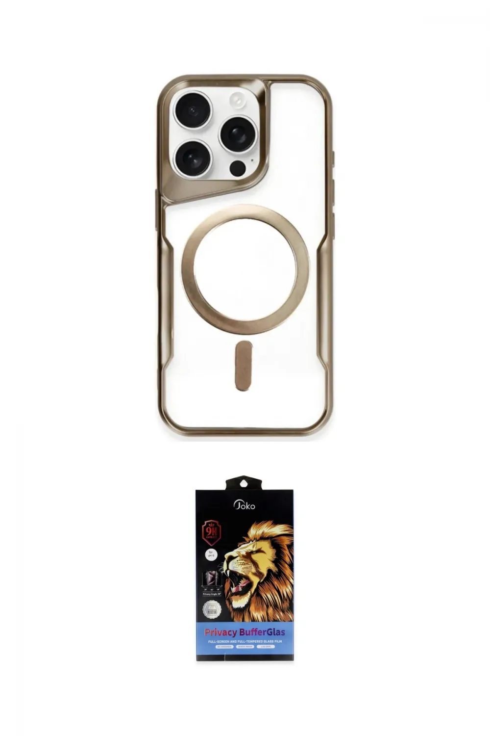 ieg™ iPhone 14 Pro Kılıf Yadigar Klasik Özel Seri - Siyah Buffer Hayalet Cam Ekran Koruyucu