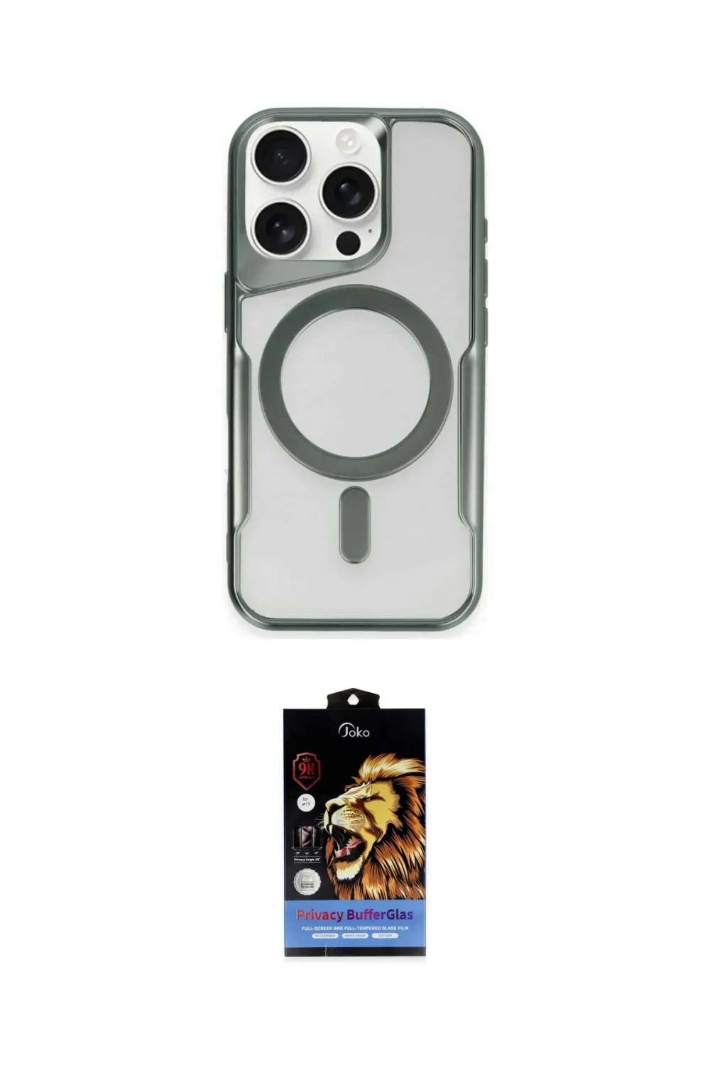 ieg™ iPhone 14 Pro Kılıf Yadigar Klasik Özel Seri - Siyah Buffer Hayalet Cam Ekran Koruyucu