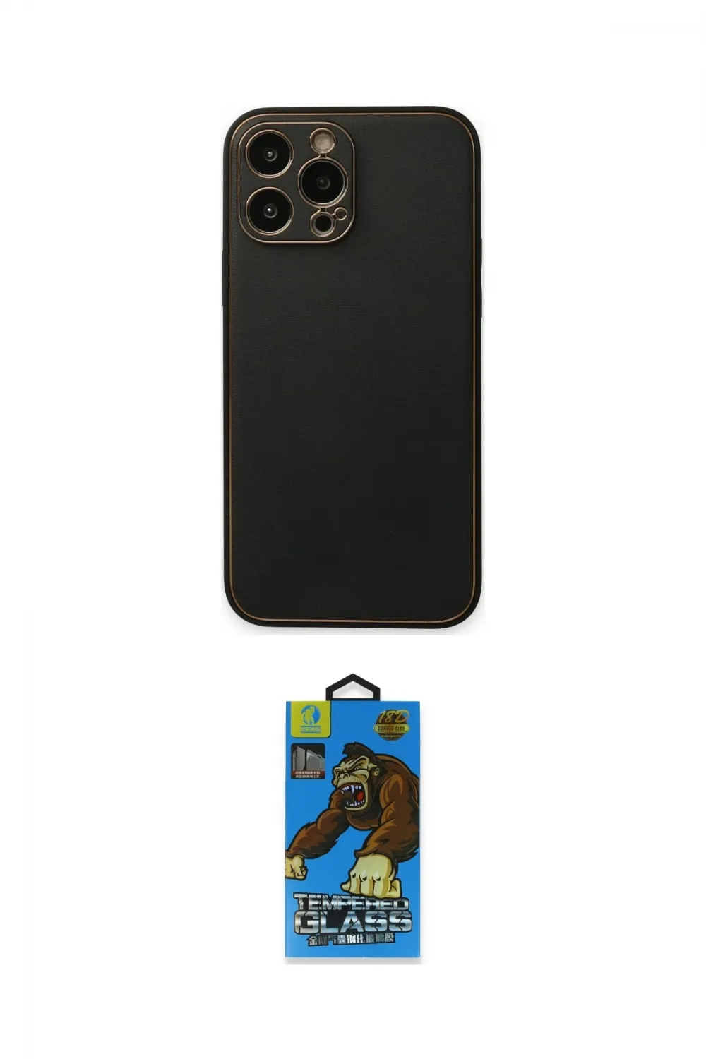 ieg™ iPhone 14 Pro Kılıf Yadigar Klasik - Siyah 18D Cam Ekran Koruyucu