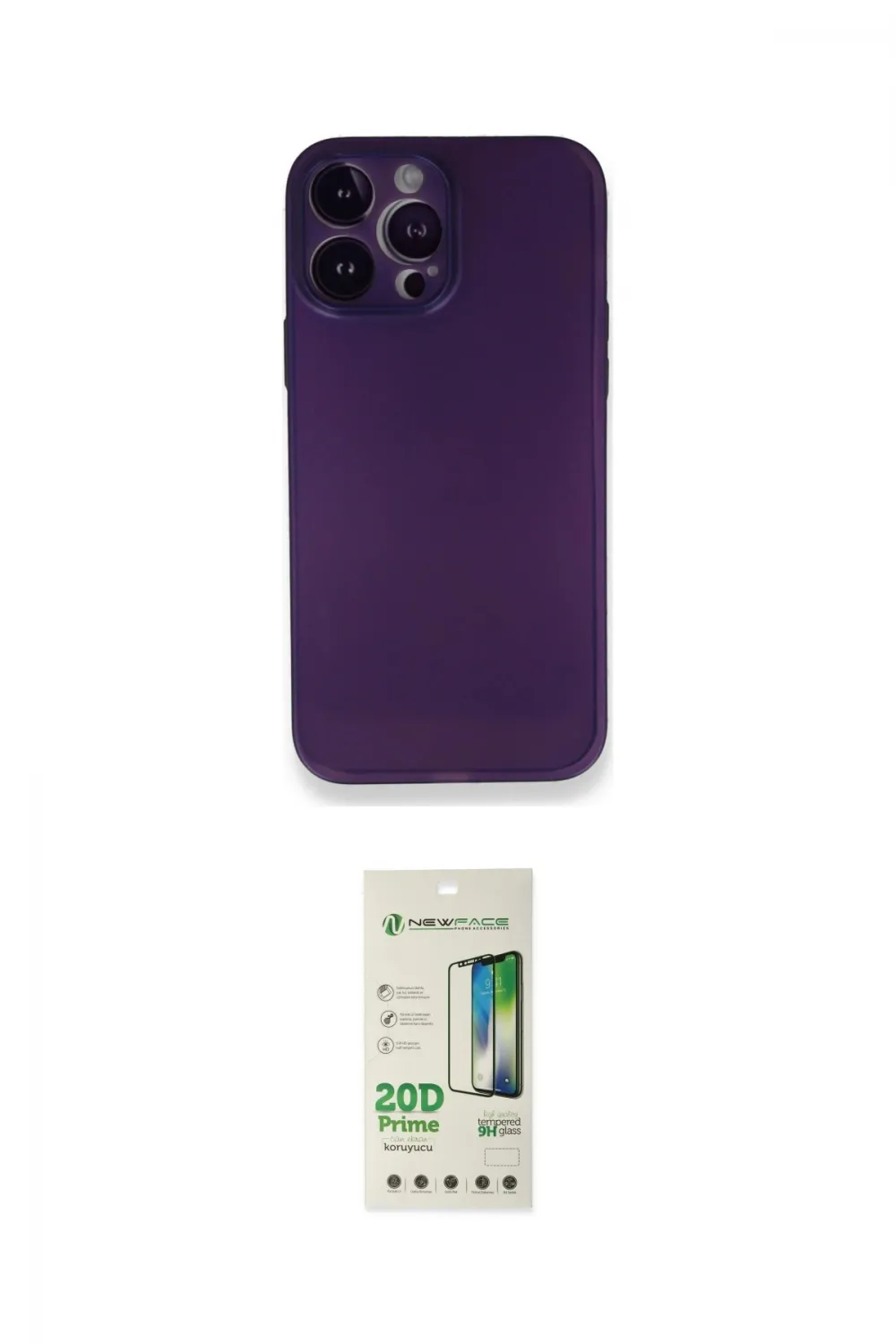 ieg™ iPhone 14 Pro Kılıf Yadigar Yansıma Serisi - Siyah 20D Premium Cam Ekran Koruyucu