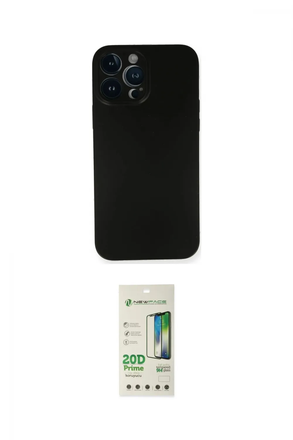 ieg™ iPhone 14 Pro Kılıf Yadigar Yansıma Serisi - Siyah 20D Premium Cam Ekran Koruyucu